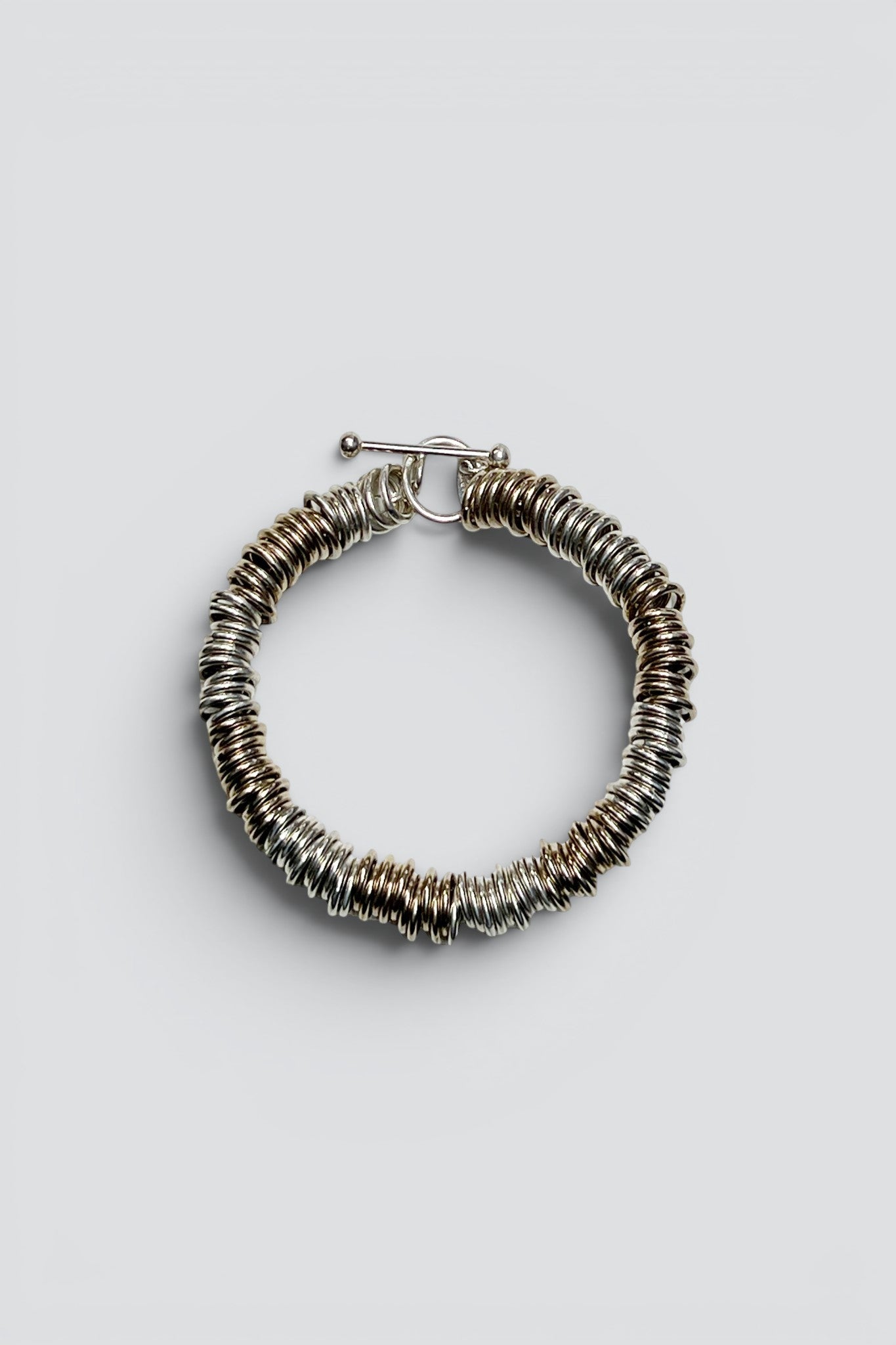 Sterling Silver Ringed Toggle Bracelet