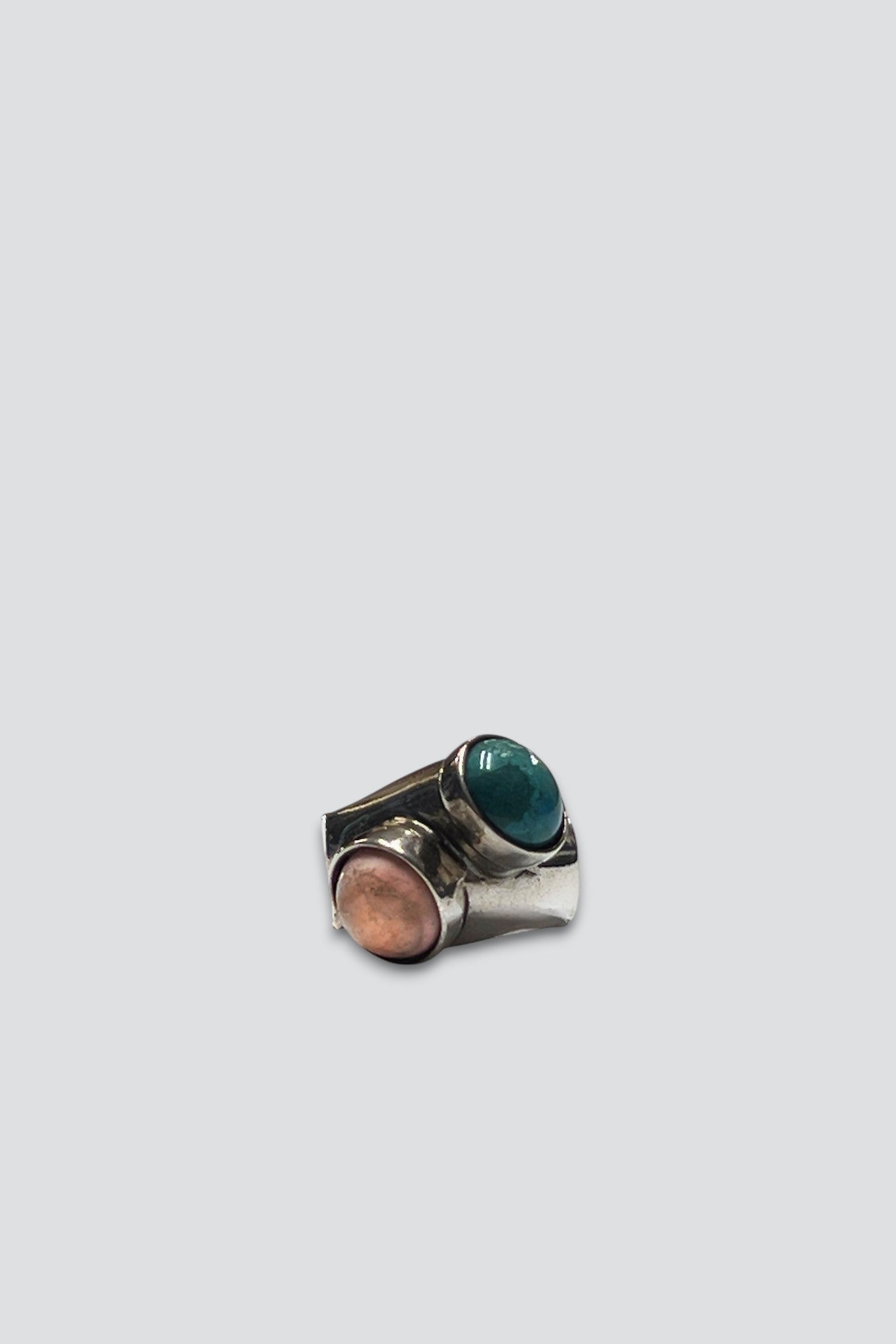 Sterling Silver Coral Turquoise Stone Ring
