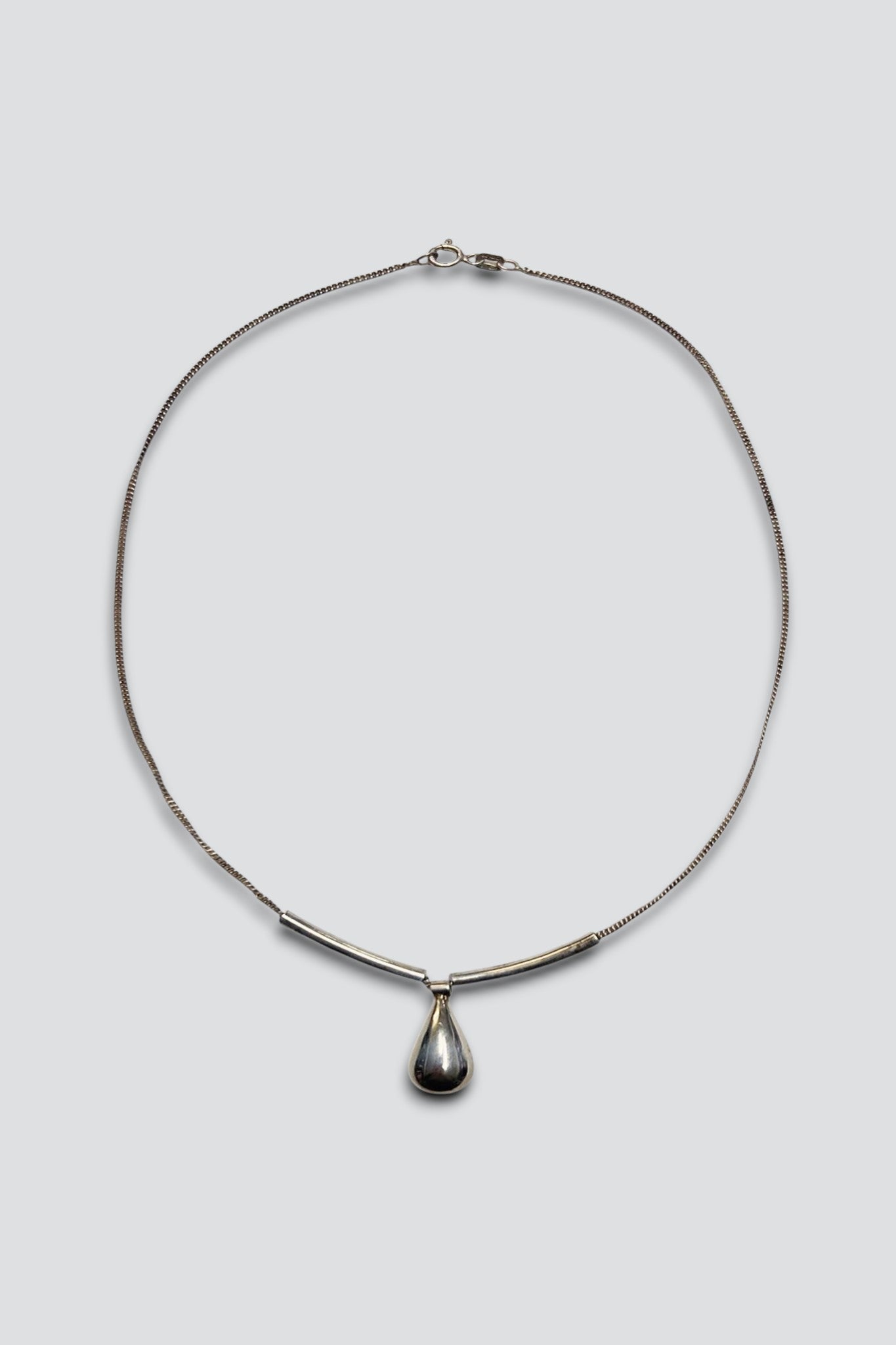 Sterling Silver Large Teardrop Necklace