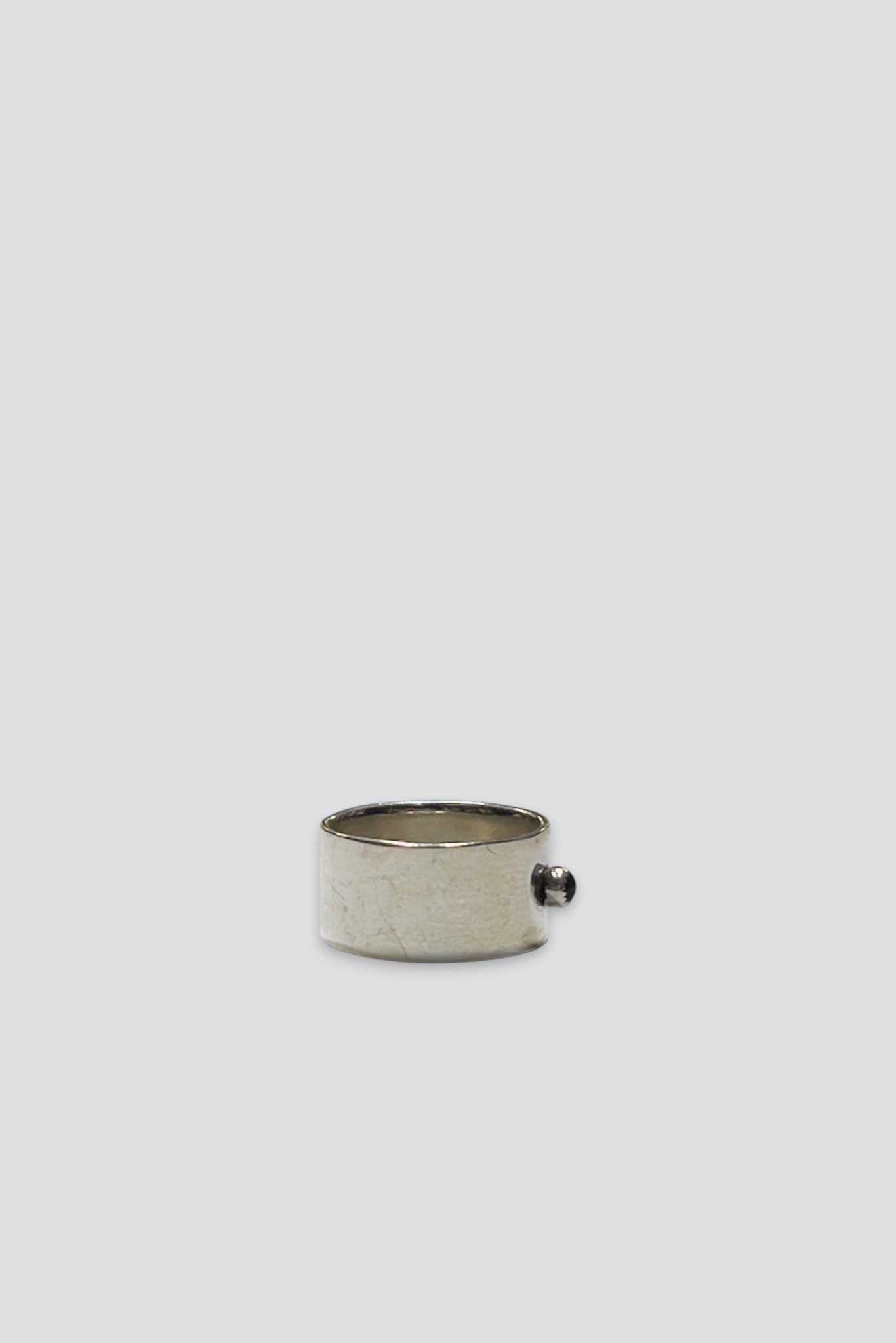 Sterling Silver Amethyst Wide Band Dot Ring