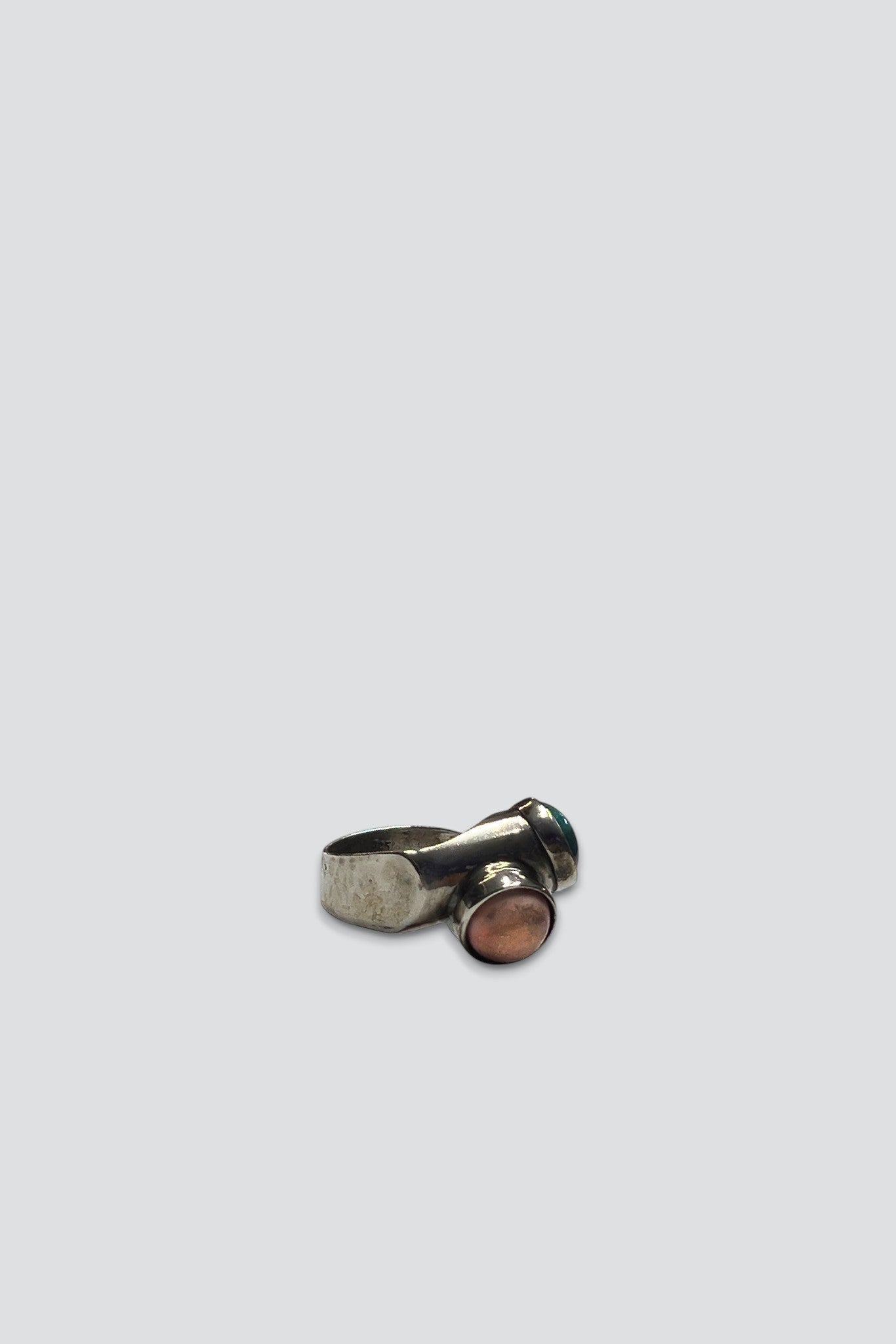 Sterling Silver Coral Turquoise Stone Ring