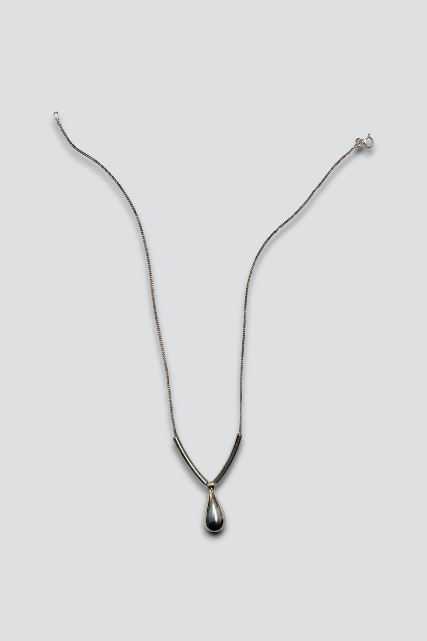 Sterling Silver Large Teardrop Necklace