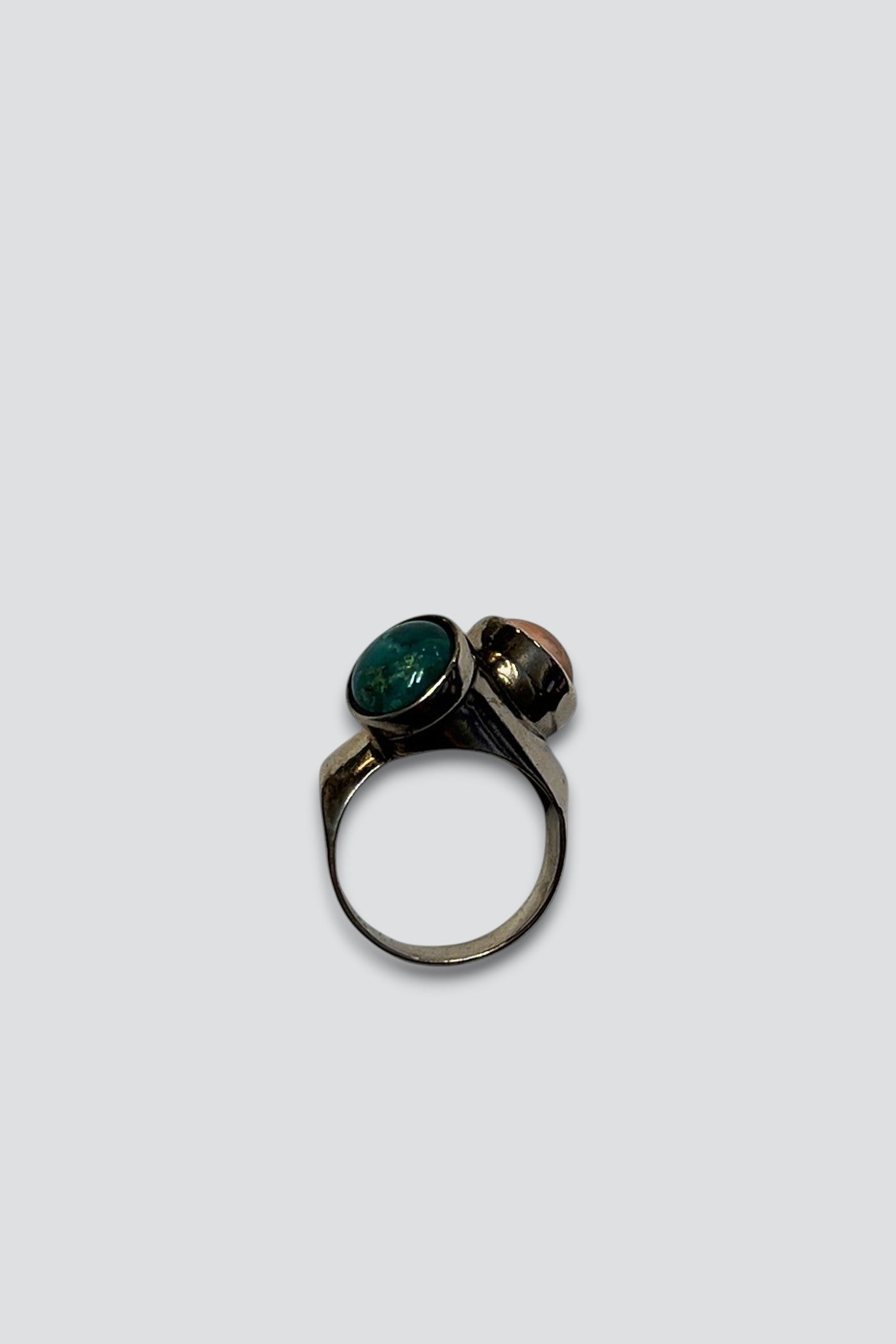 Sterling Silver Coral Turquoise Stone Ring