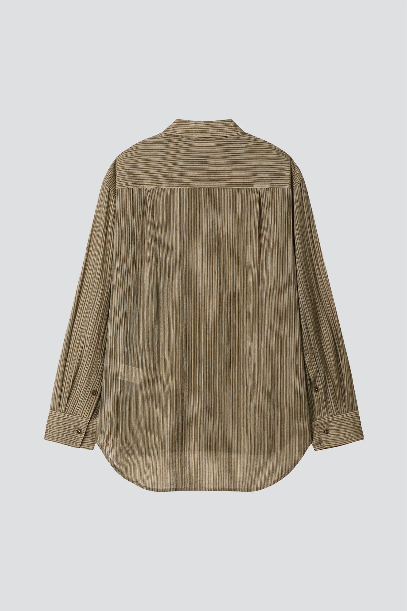 Olive Stripe Lyocell Oversized Shirt