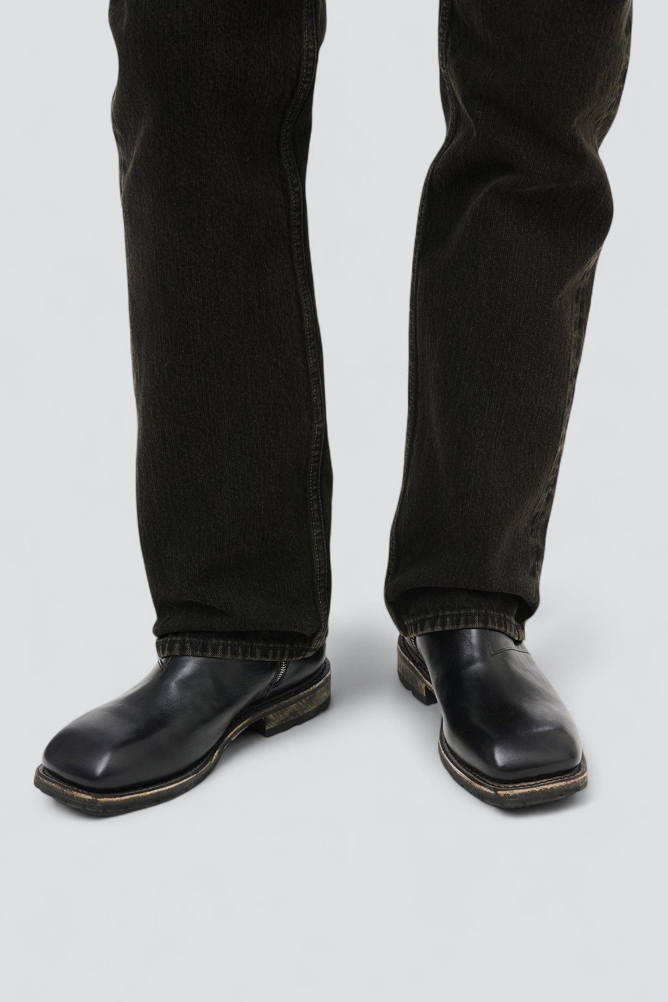 Black Leather Engine Boot