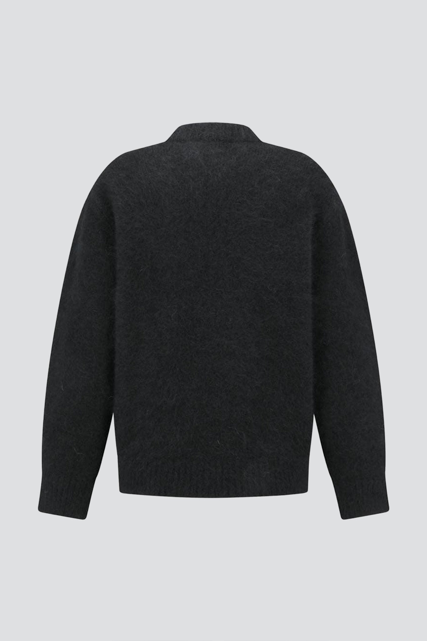 Black Hairy Rounded Pullover