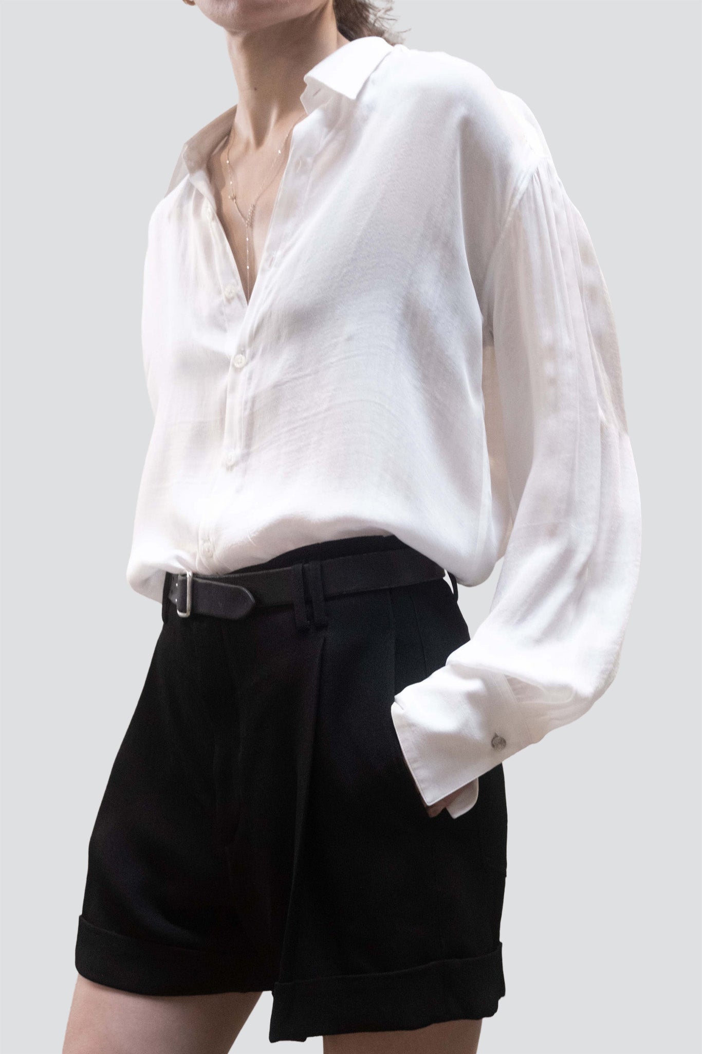 White Silk Arc Shirt