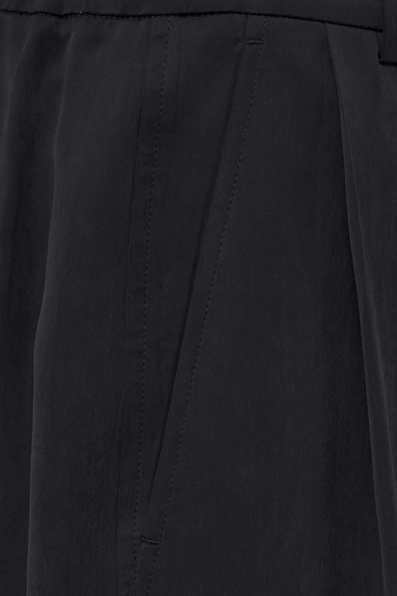 Black Two Tuck Cupro Wide Pant