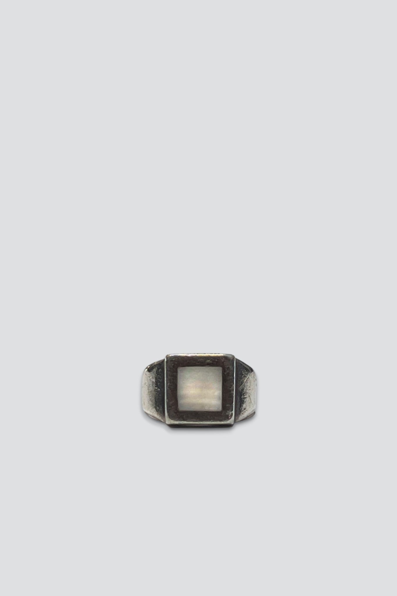 Sterling Silver Mother of Pearl Square Ring