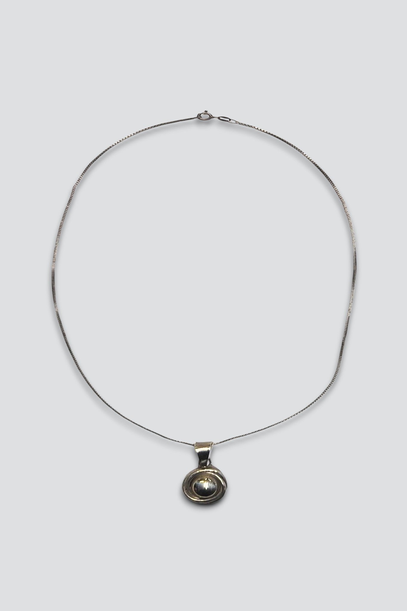 Sterling Silver Dome Pendant Necklace
