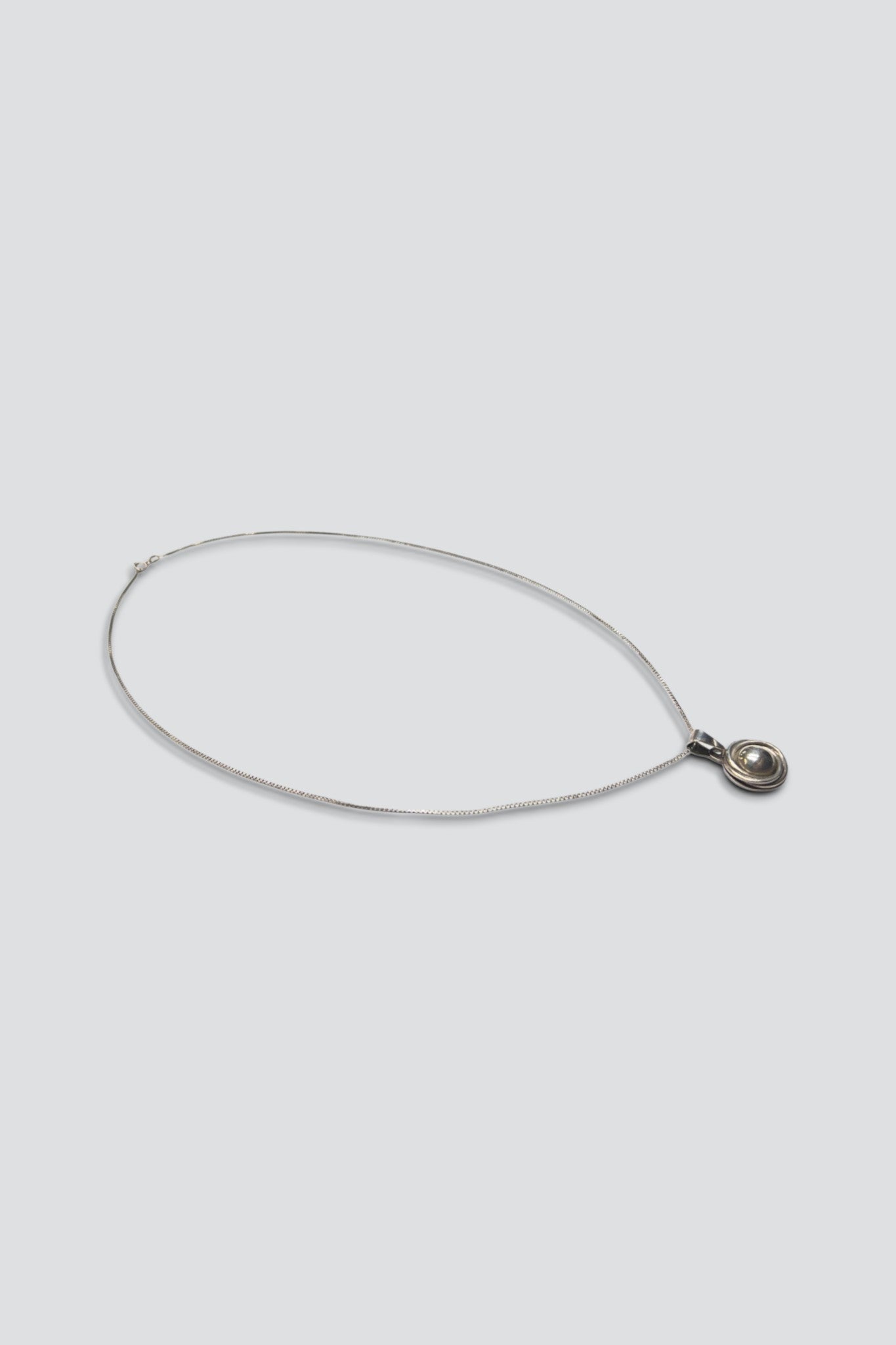 Sterling Silver Dome Pendant Necklace