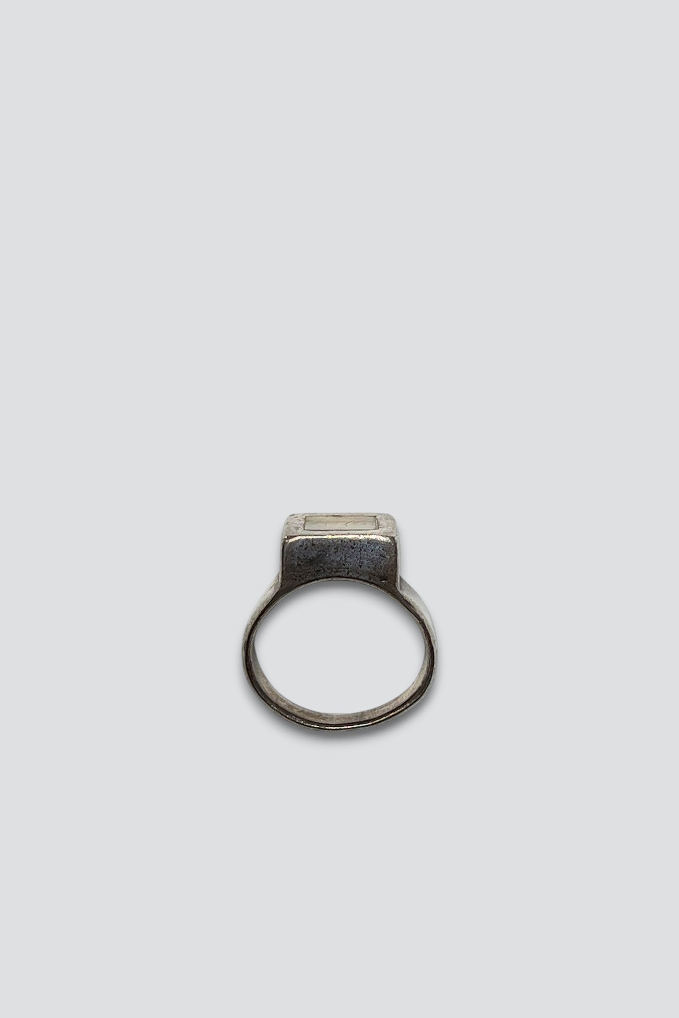 Sterling Silver Mother of Pearl Square Ring