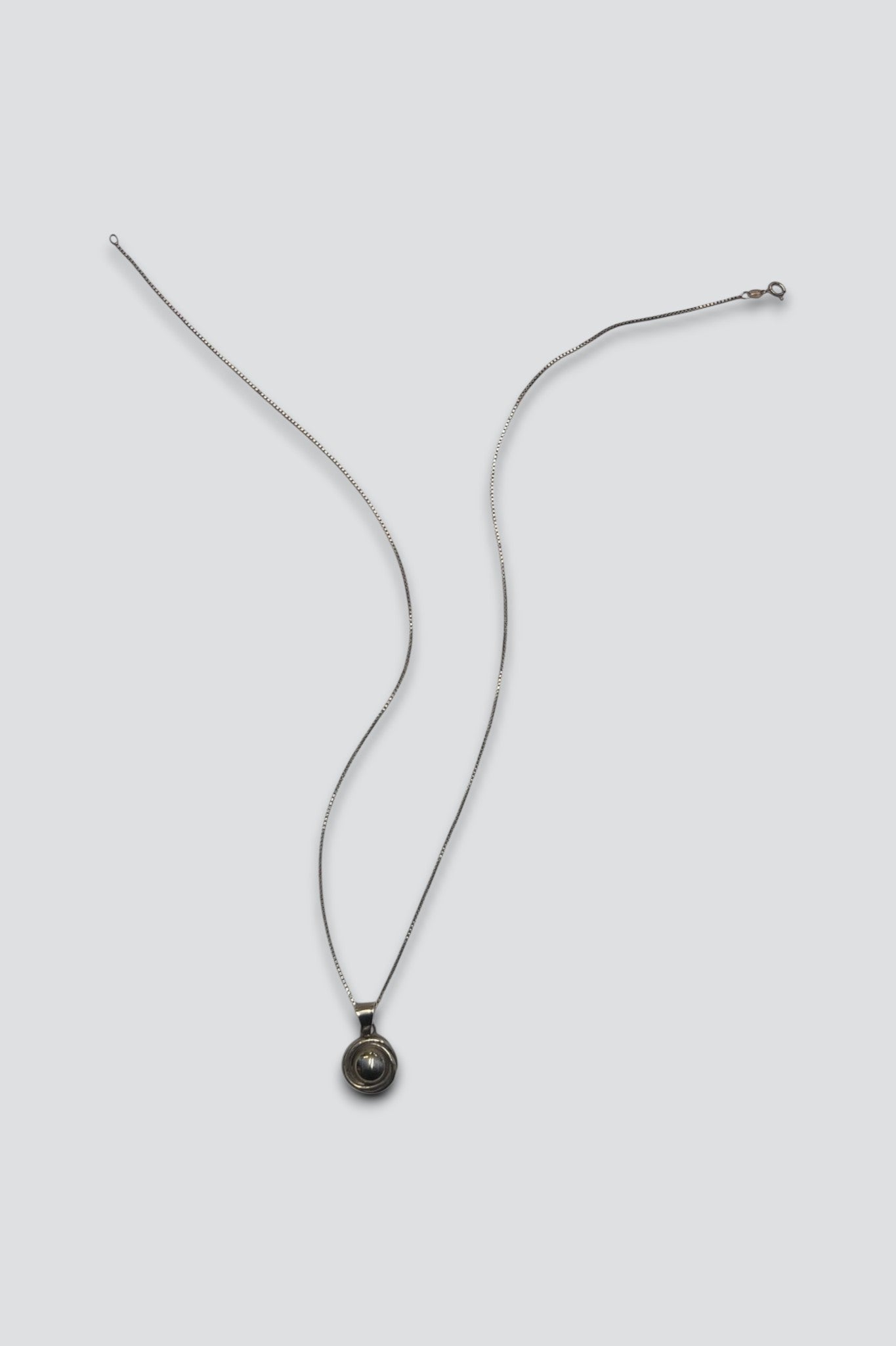 Sterling Silver Dome Pendant Necklace
