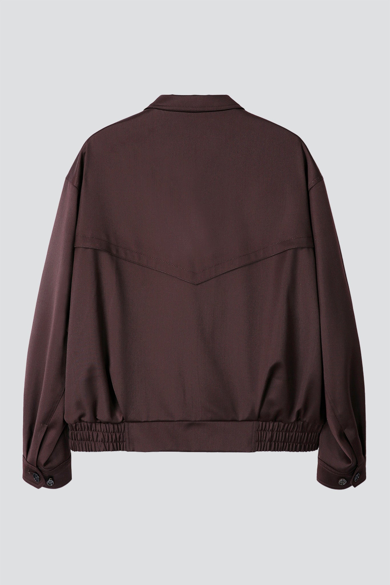 Dark Burgundy Wool Viscose Oversized Bomber Jacket