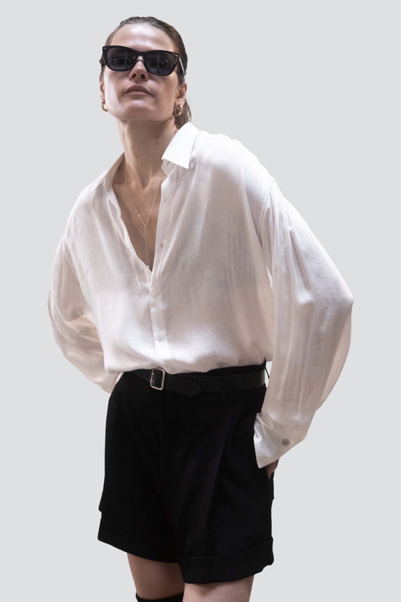 White Silk Arc Shirt