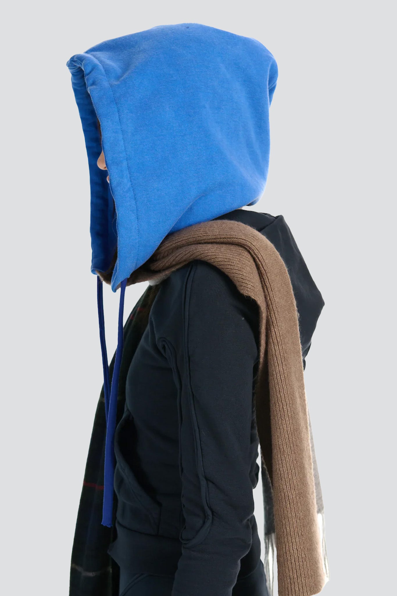 Blue Multi Deconstructed Hoodie Scarf