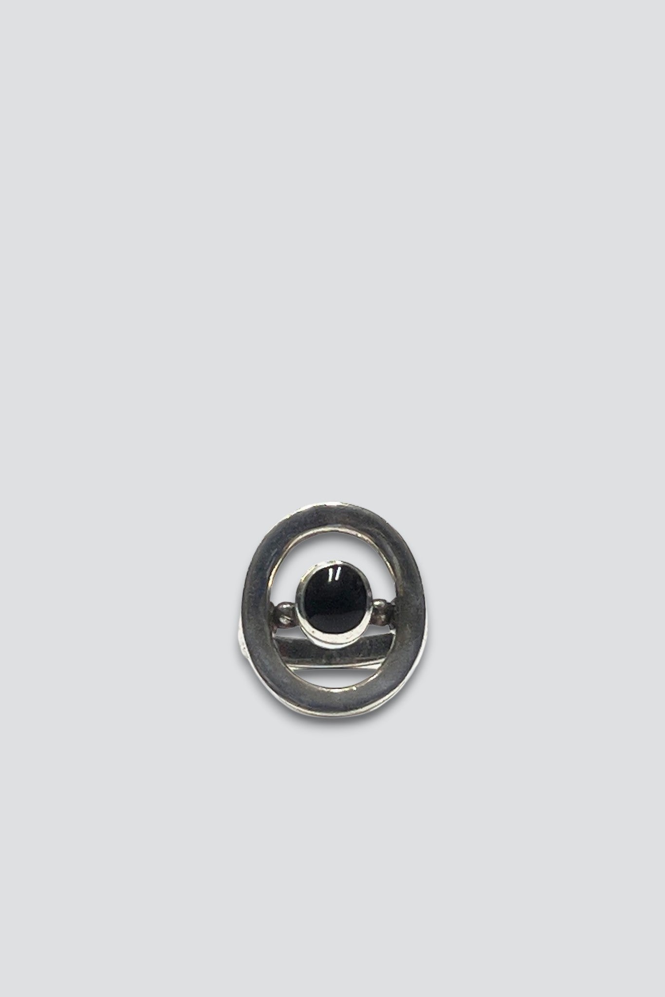 Sterling Silver Ringed Onyx Ring