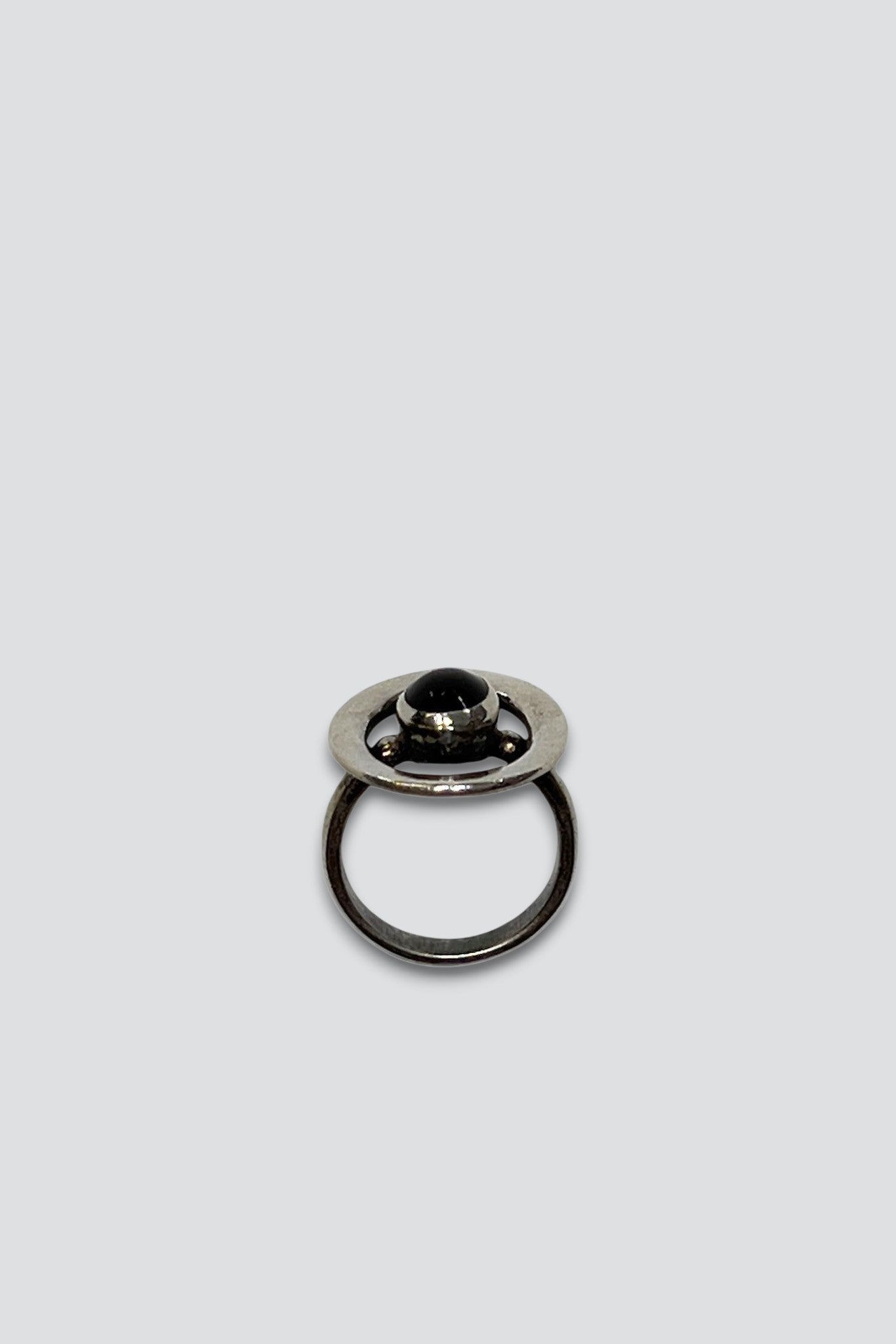 Sterling Silver Ringed Onyx Ring