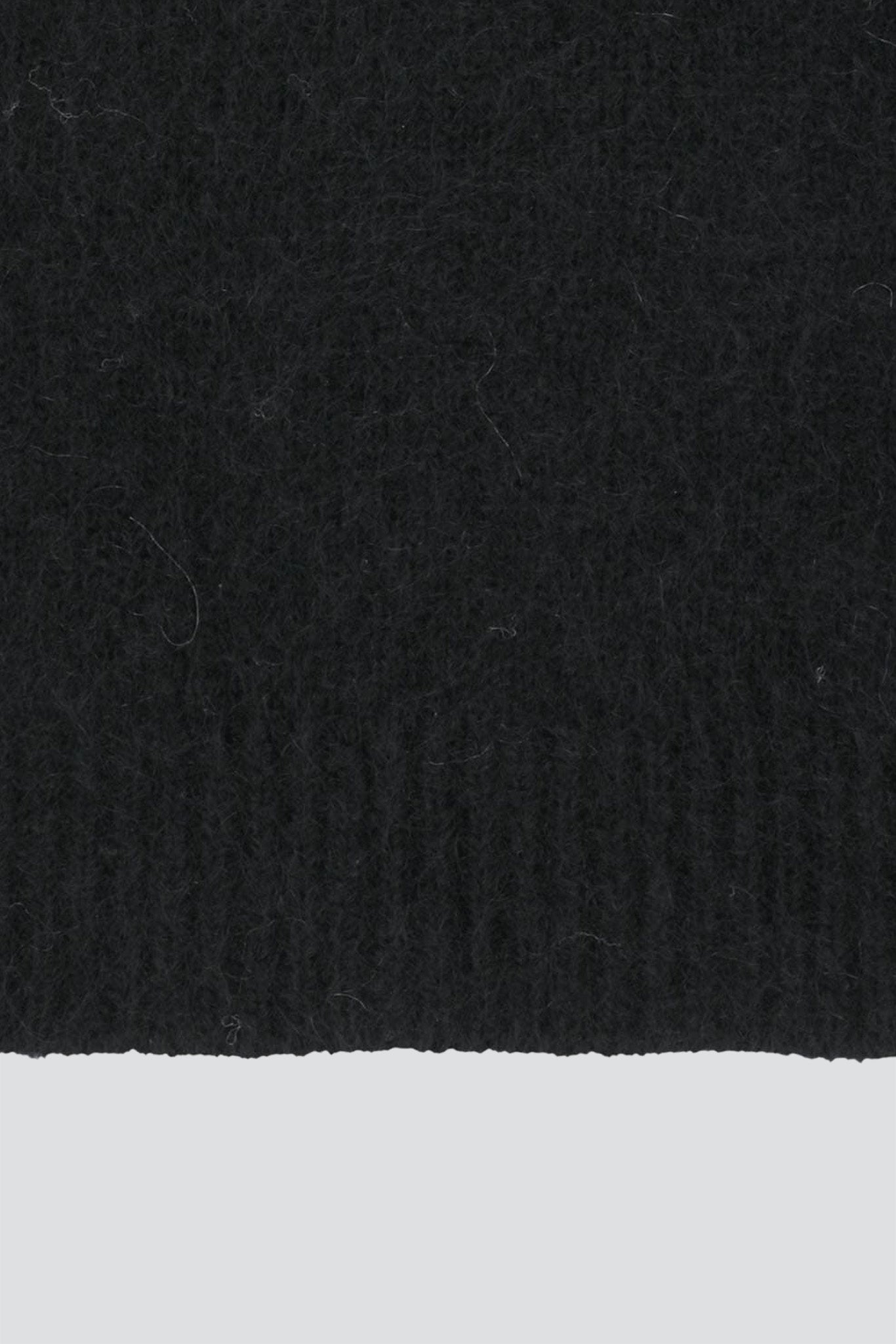 Black Hairy Rounded Pullover