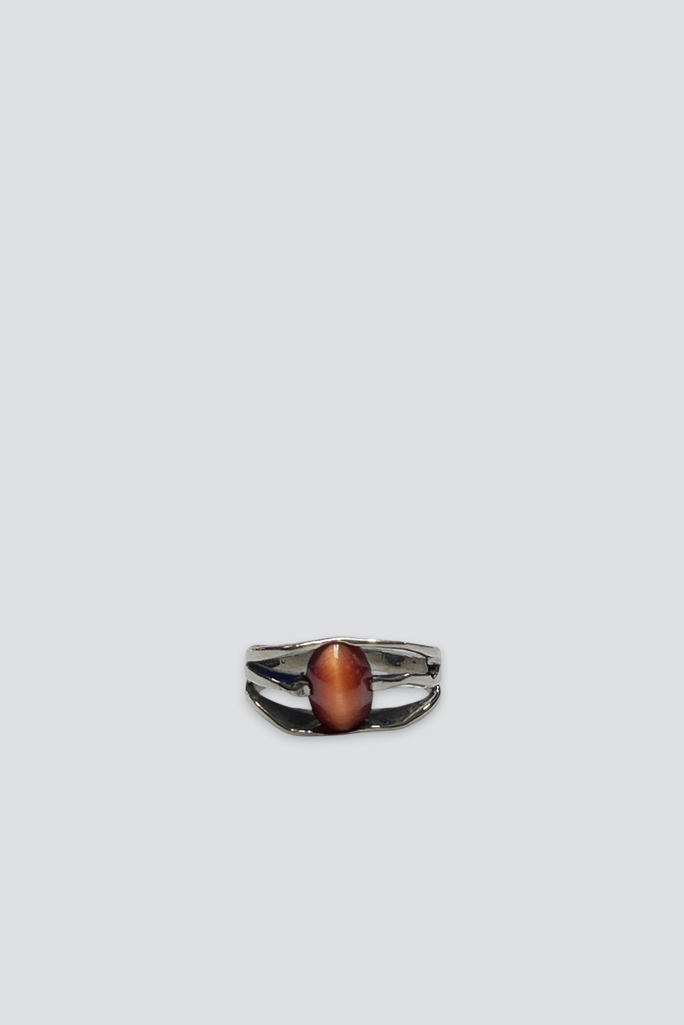 Sterling Silver Tiger Eye Caged Ring