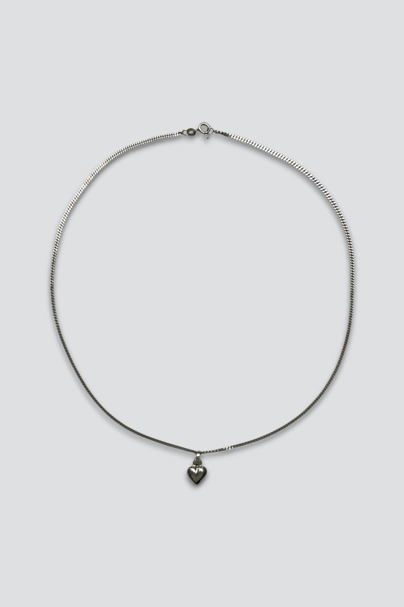 Sterling Silver Puff Heart Pendant Necklace