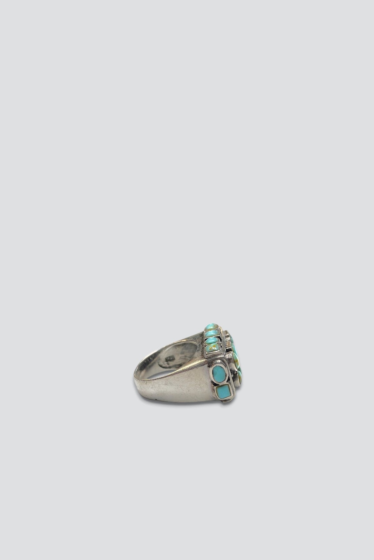 Sterling Silver Turquoise Gem Signet Ring
