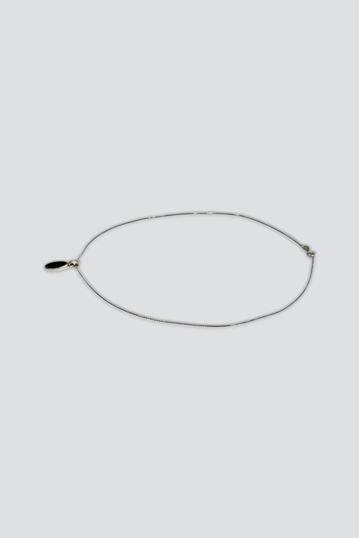 Sterling Silver Onyx Oval Pendant Necklace
