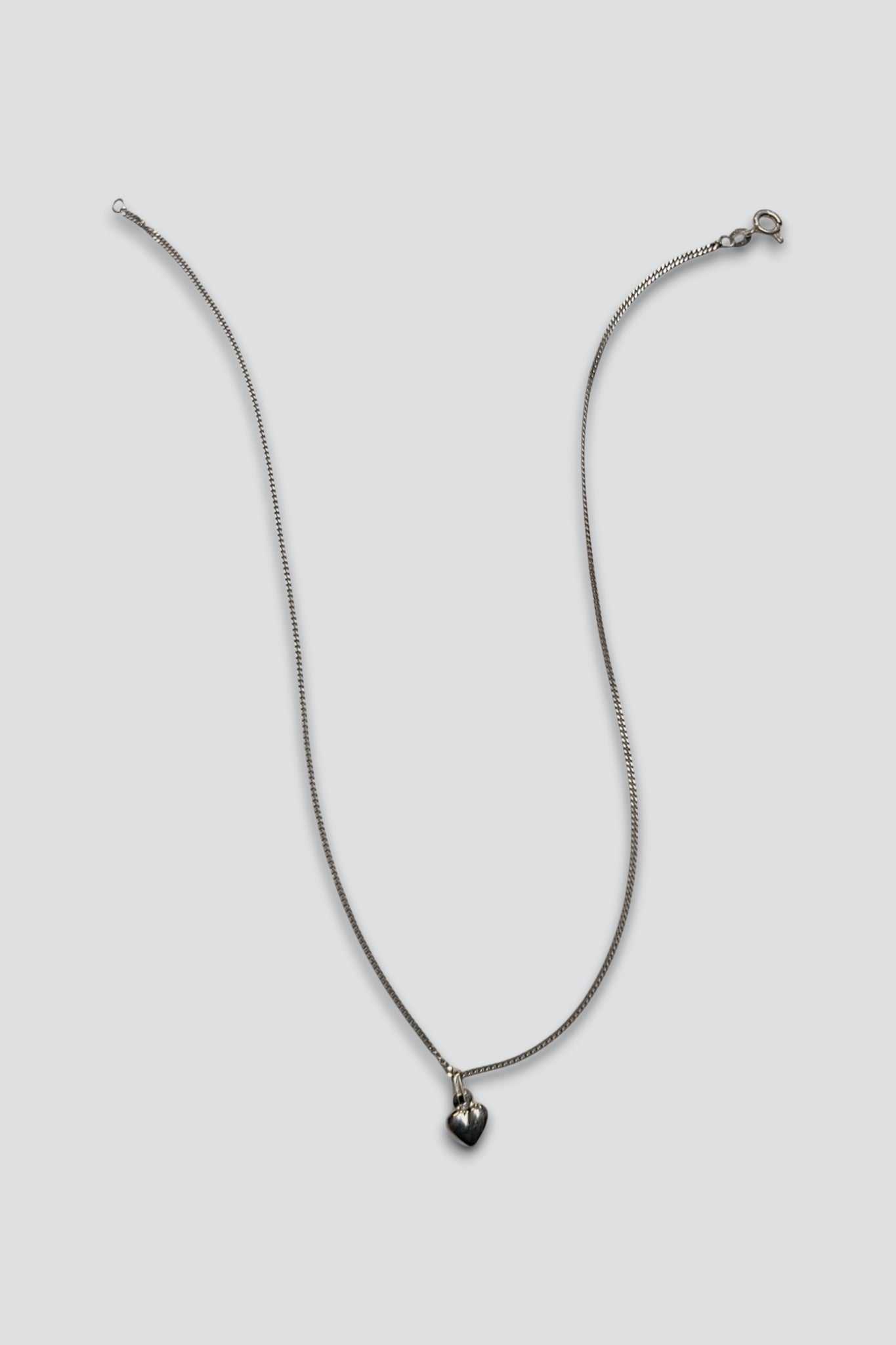 Sterling Silver Puff Heart Pendant Necklace