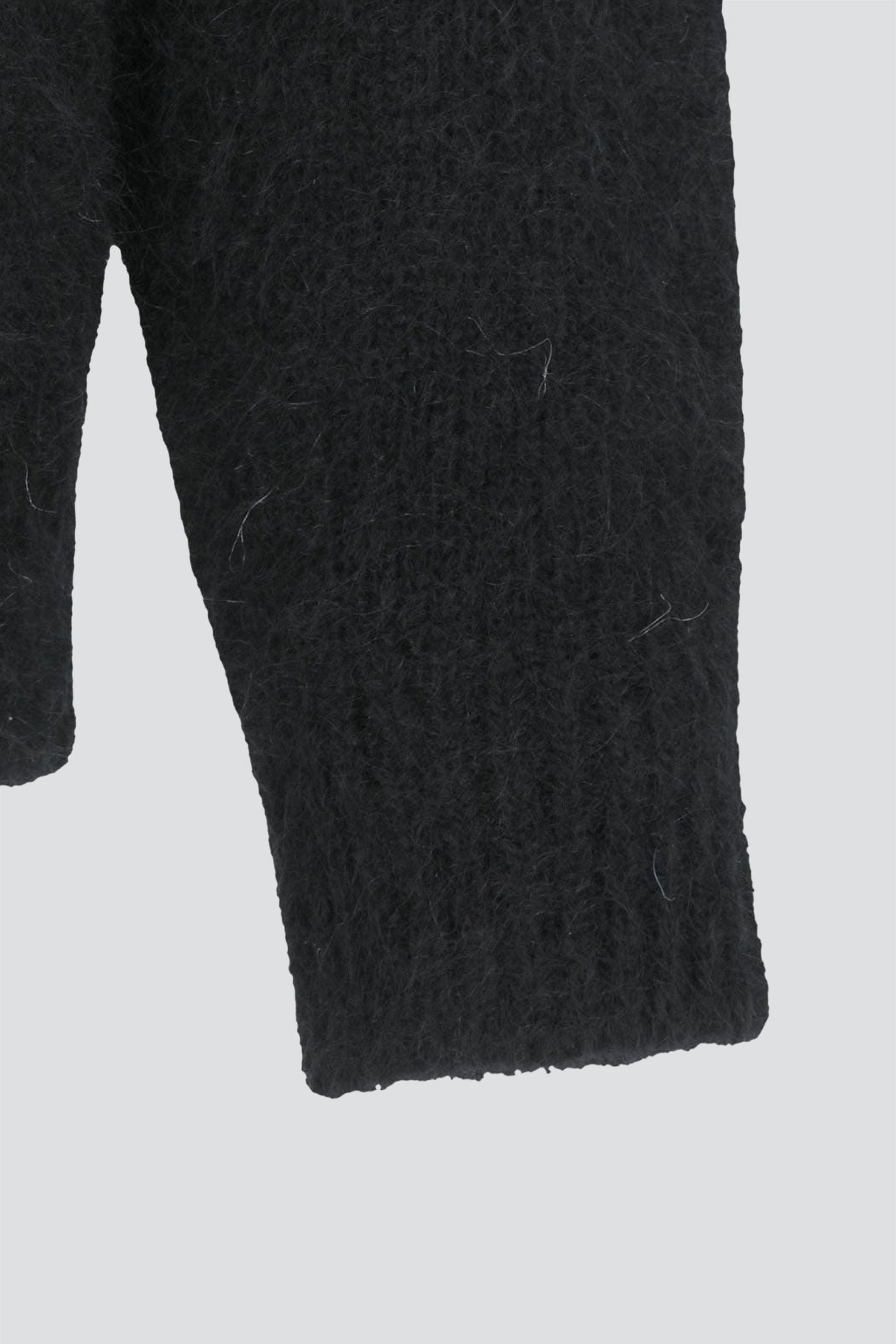 Black Hairy Rounded Pullover