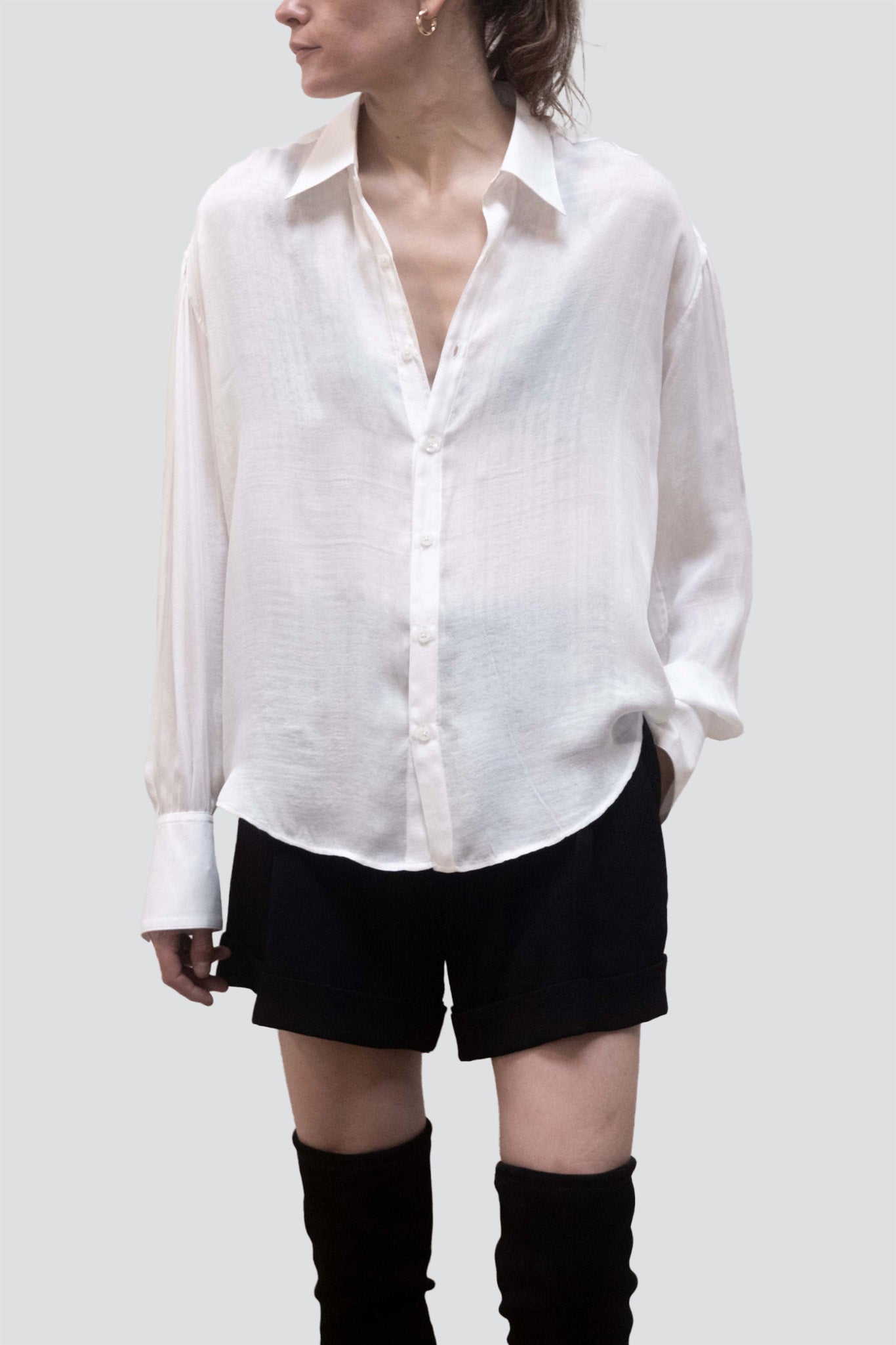 White Silk Arc Shirt
