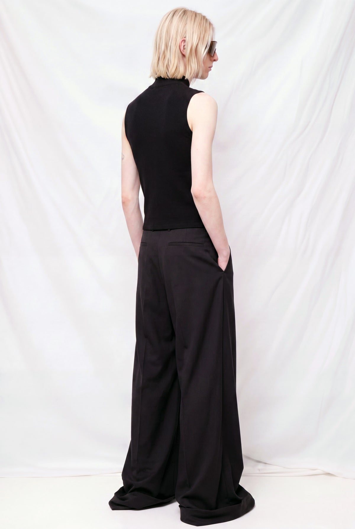 Black Sleeveless Mock Neck