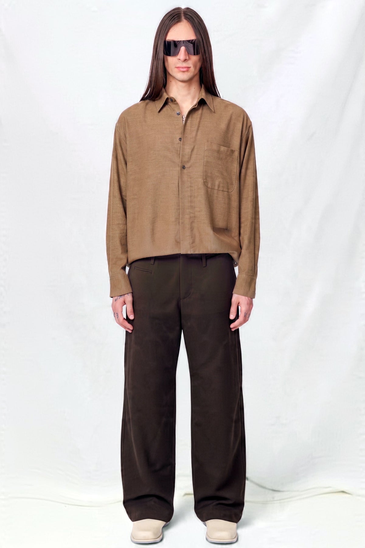 Dark Brown Twill Full Pant