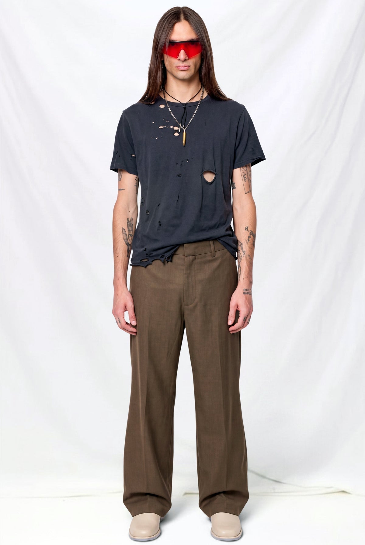 Brown Melange Suiting Rare Trouser