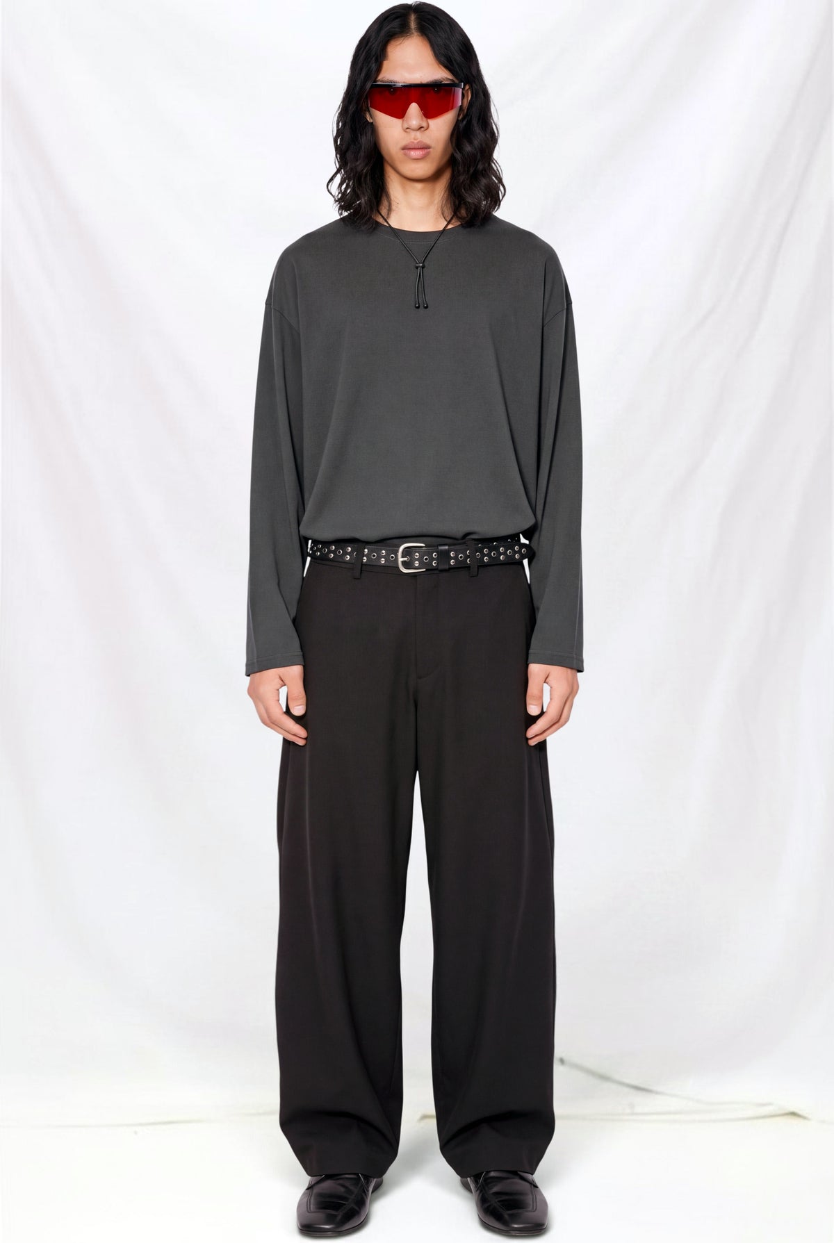 Black Wide Easy Trousers