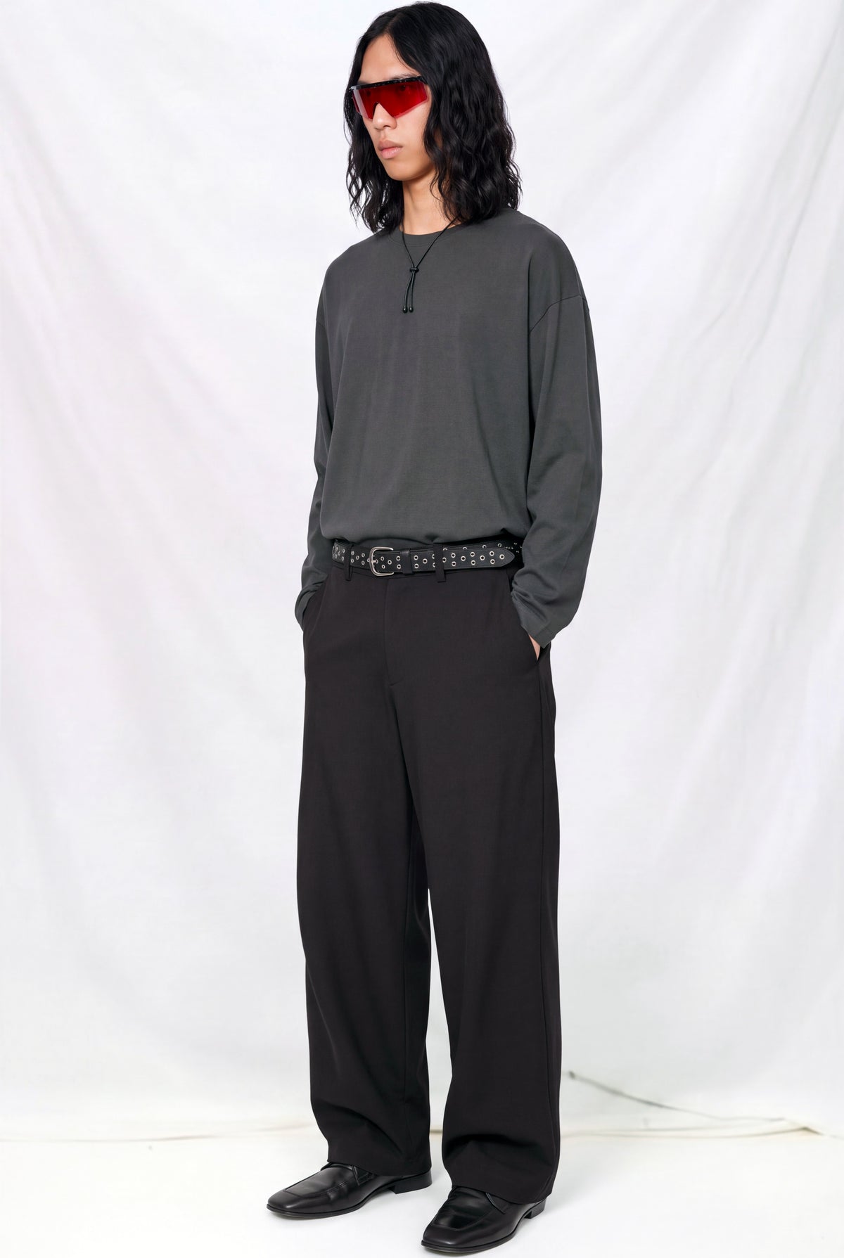 Black Wide Easy Trousers