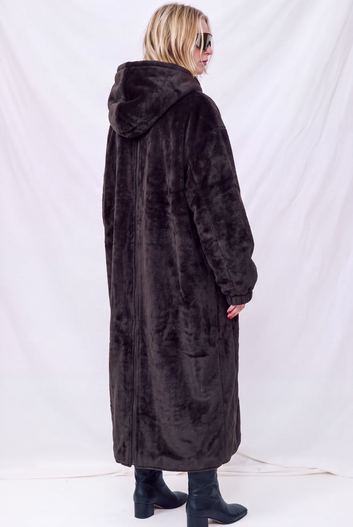 No.275 Brown Suri Alpaca Zipper Coat
