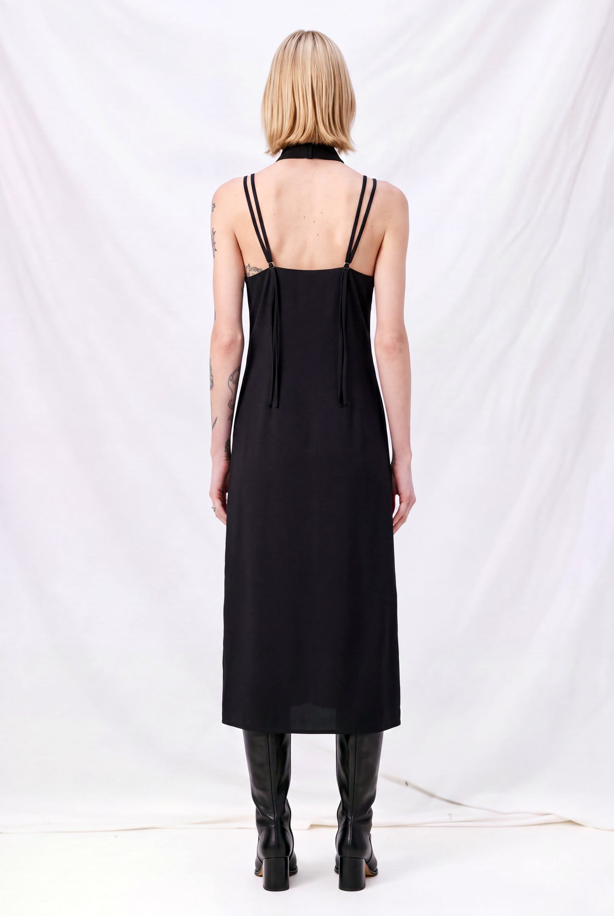 Ashen Black Warmth Viscose Glide Dress