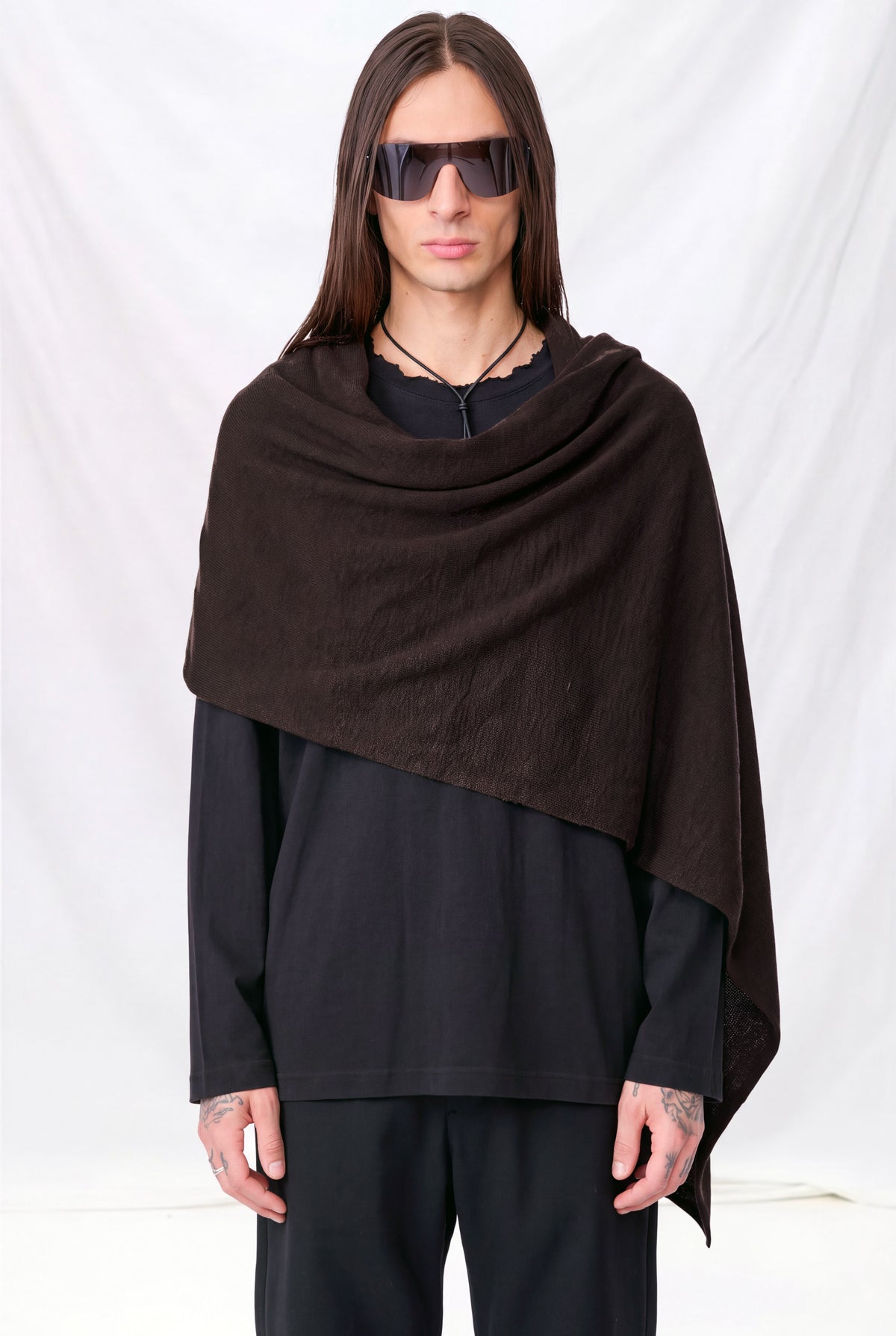 Dark Brown Cashmere Travel Wrap