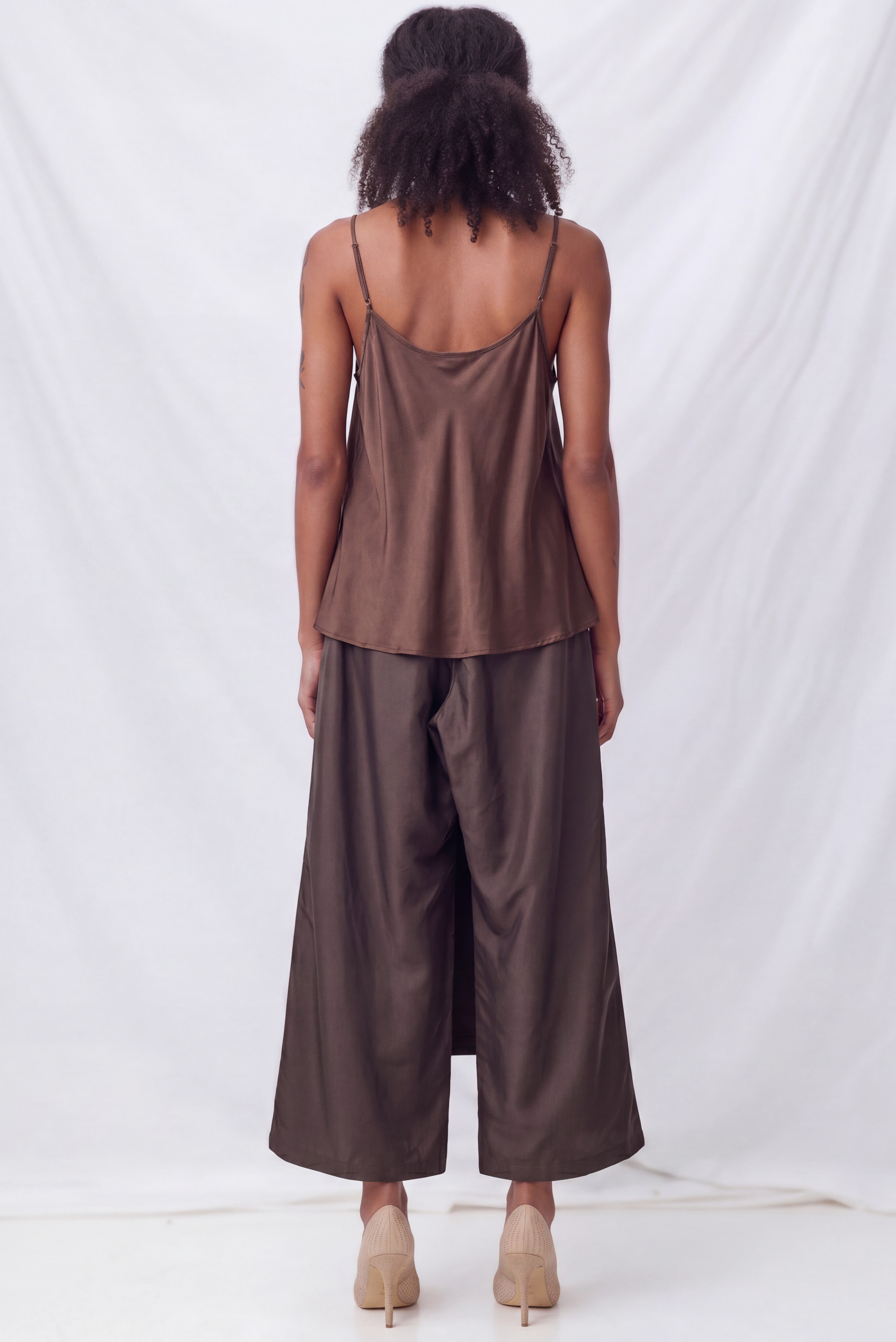 Brown Viscose Layer Pant