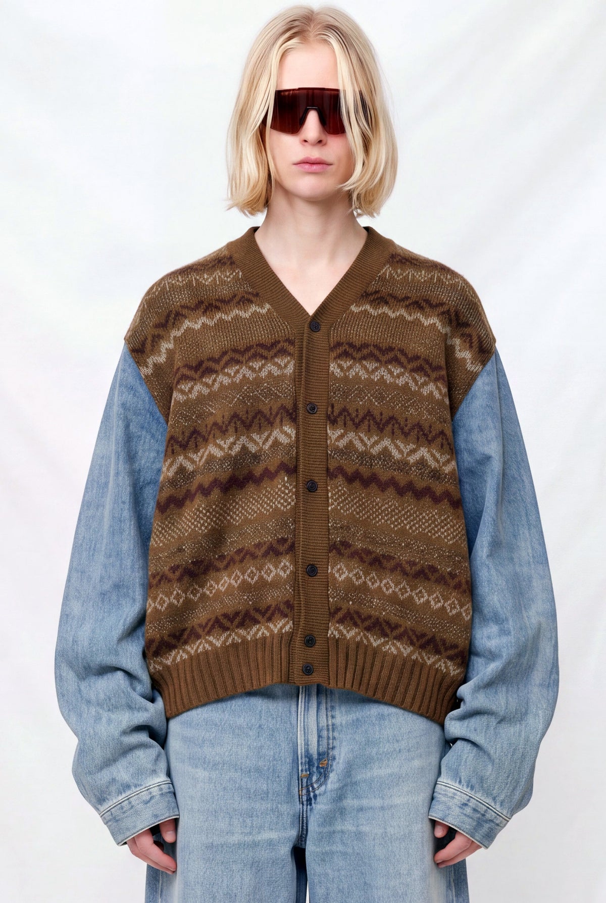Dark Denim 4161 Jeansmeetsknit Cardigan