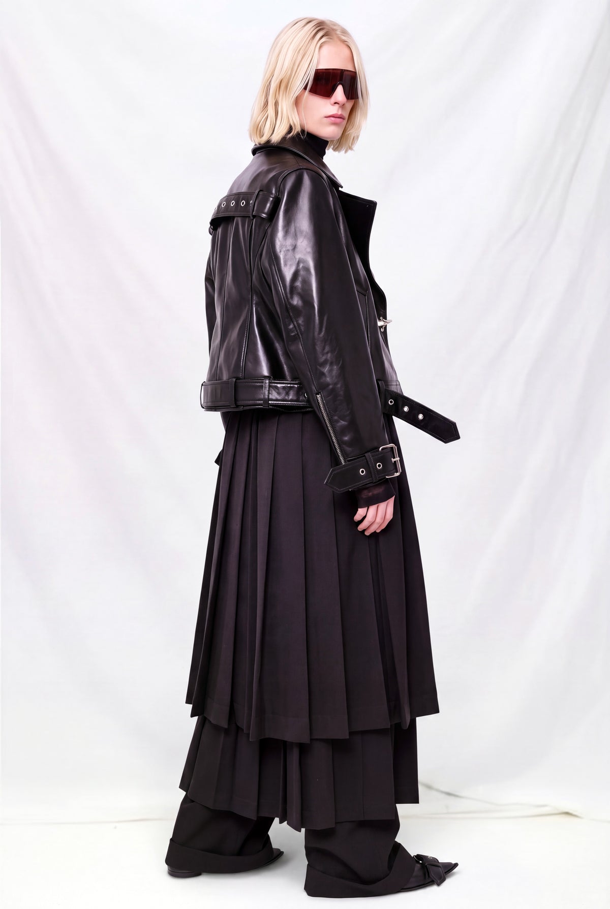 Black Belted Leather Jacket