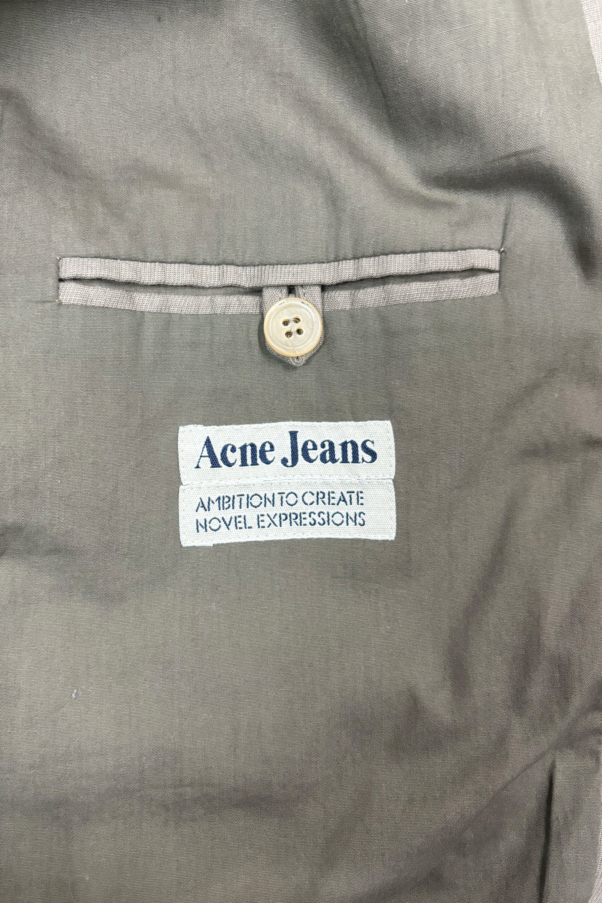 Acne Studio Taupe Linen Crop Jacket