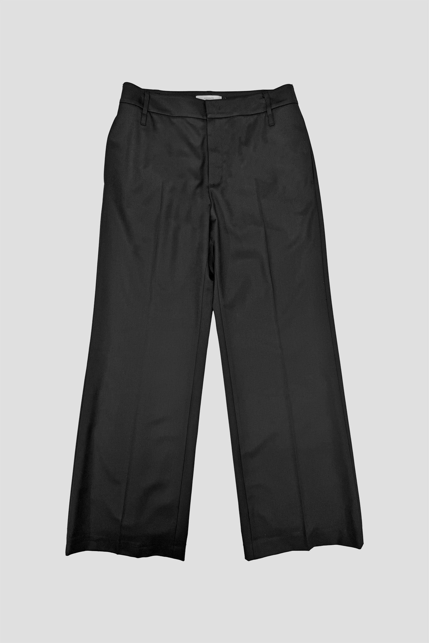 Black Wool Flared Pants