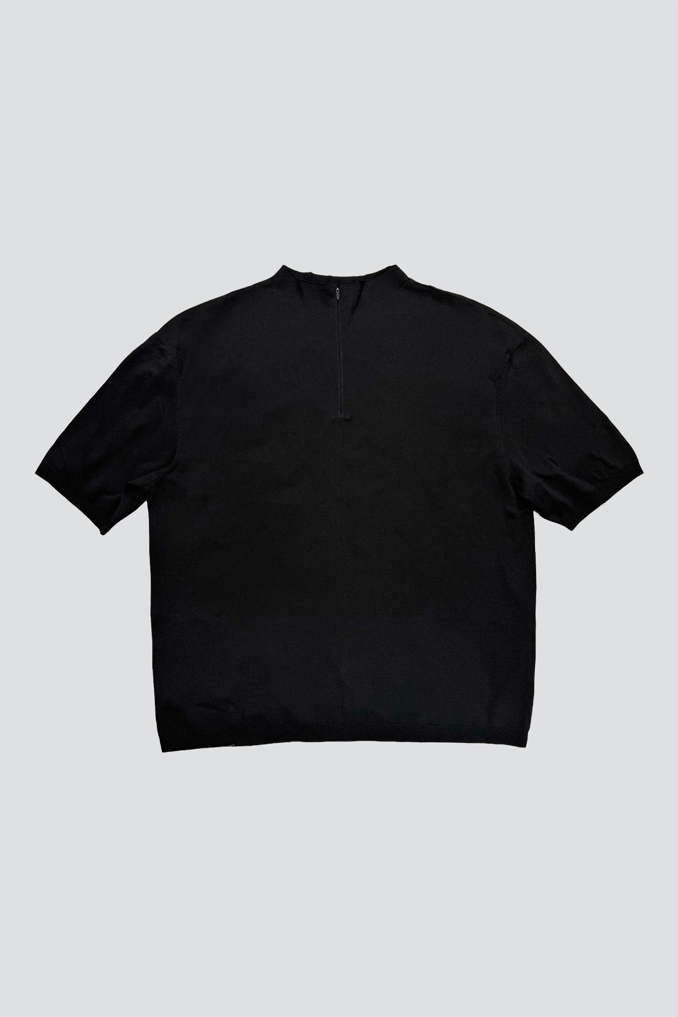 Black Half Zip-Up Knit Top