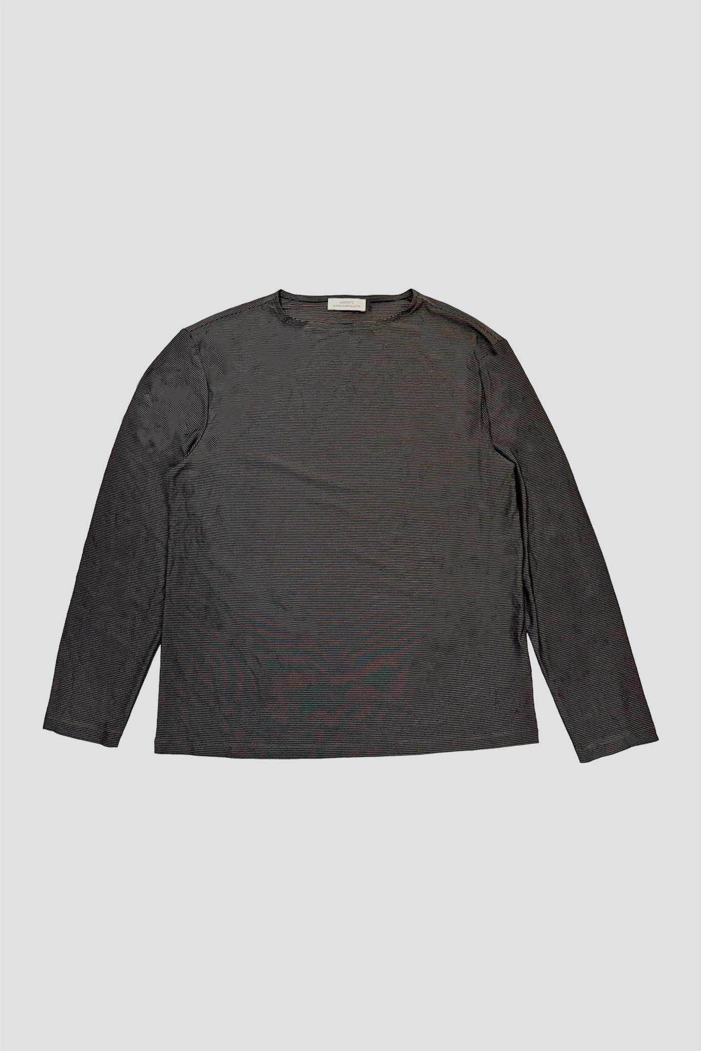 Grey Stripe Boat Neck Long Sleeve Top