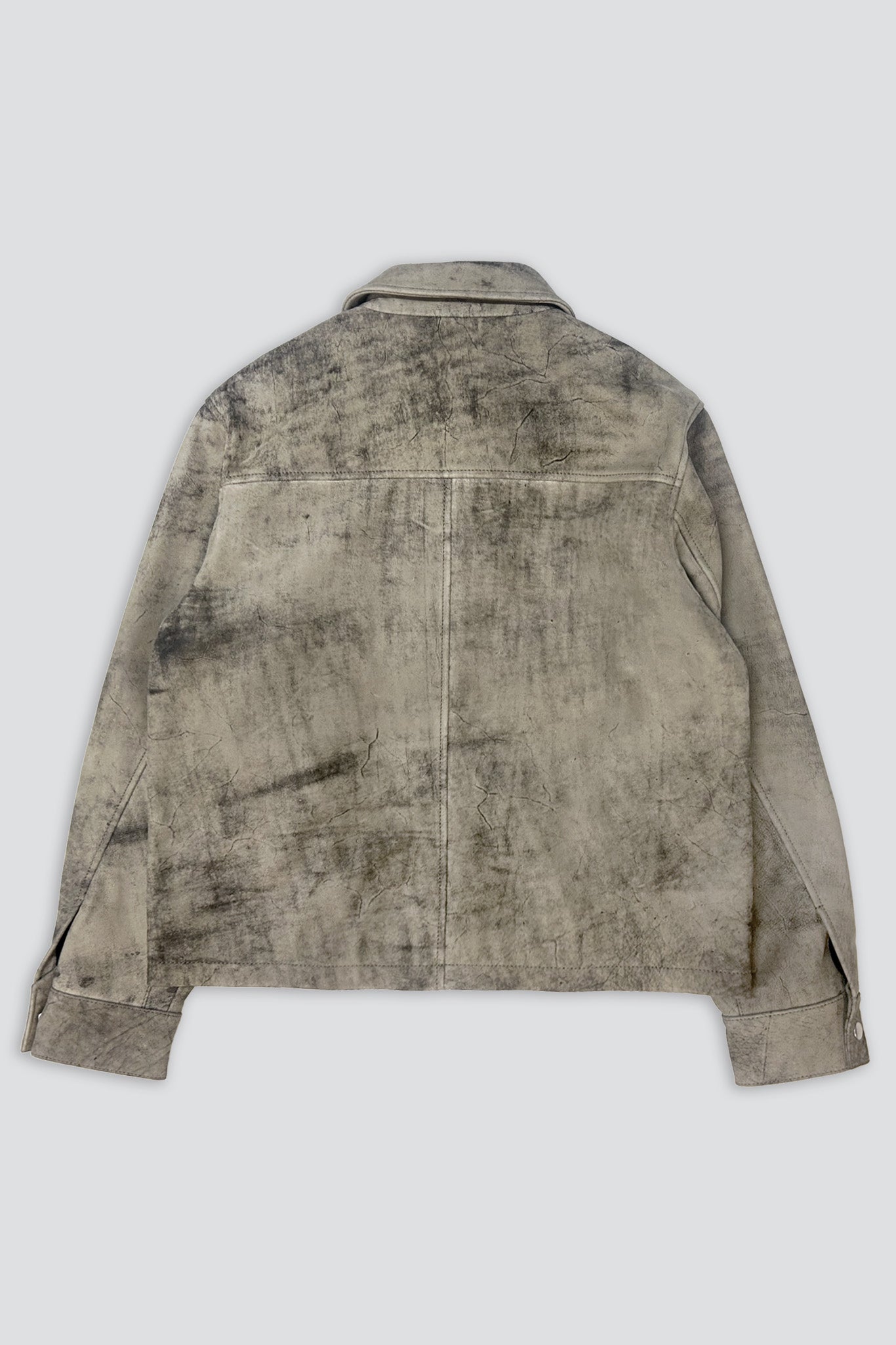 Antique Sand Leather Zip Jacket