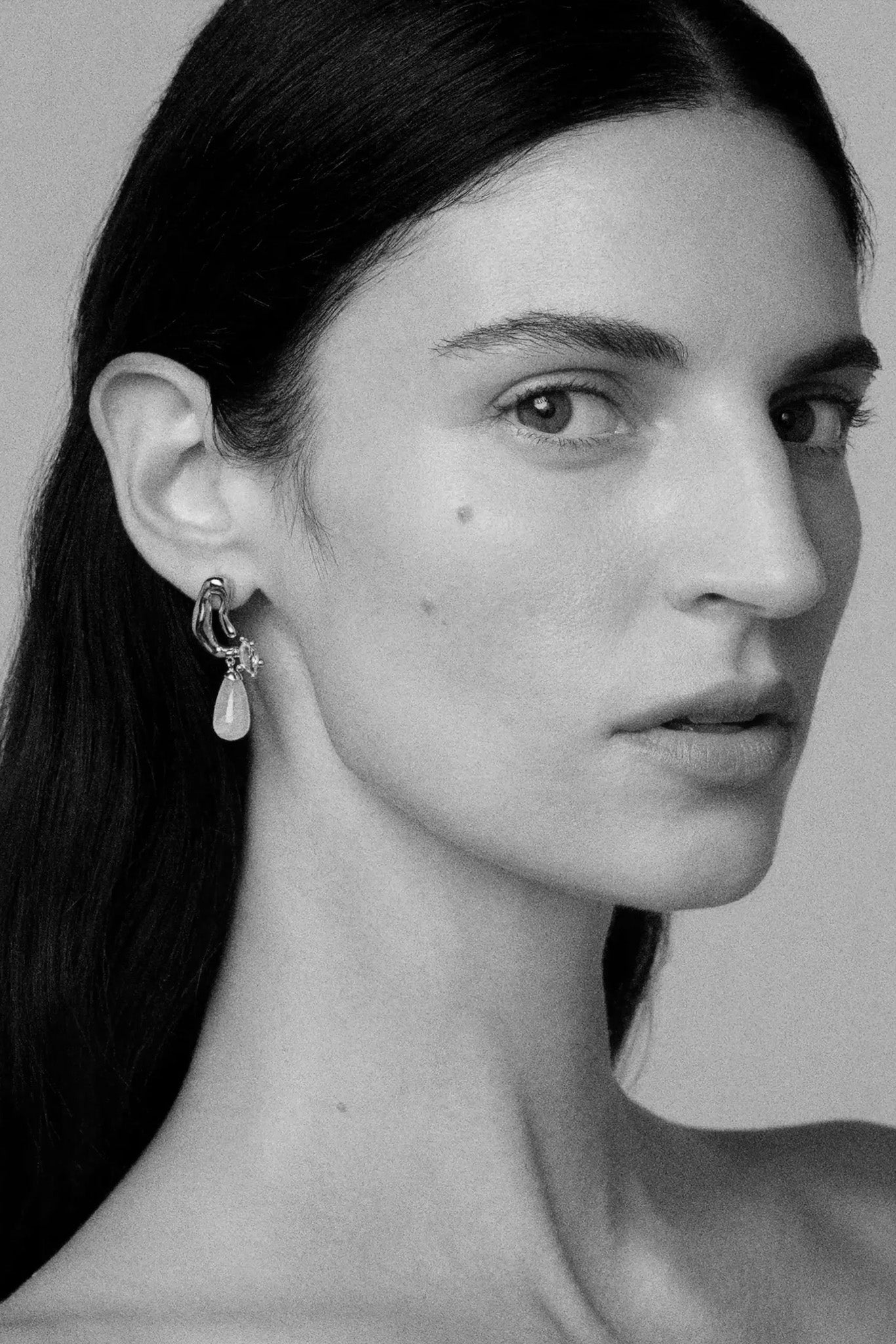 Awe Inspired x Collina Strada Silver Mini Petal Drop Earrings