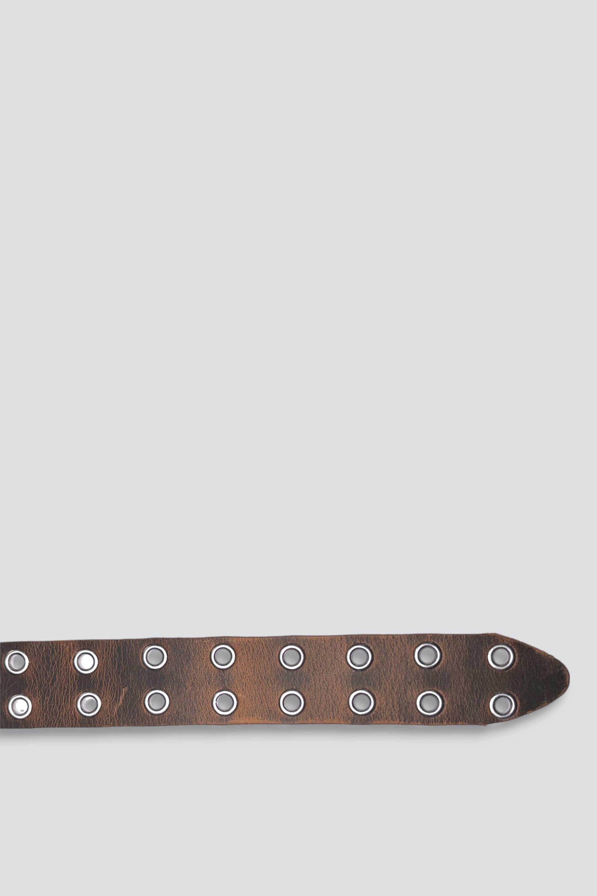 Brown Leather Double Eyelet Belt