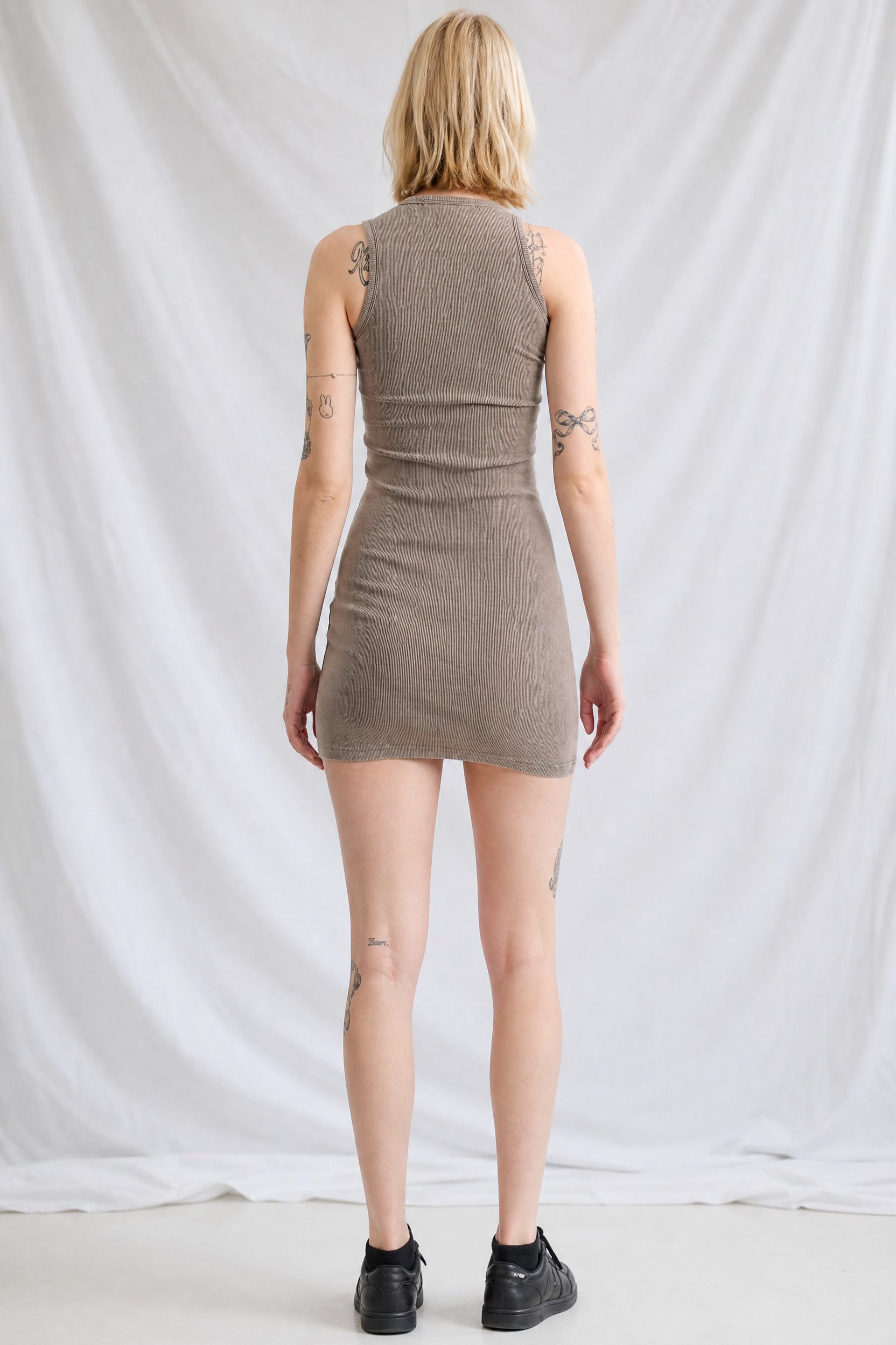 Beige Otto Tank Mini Dress