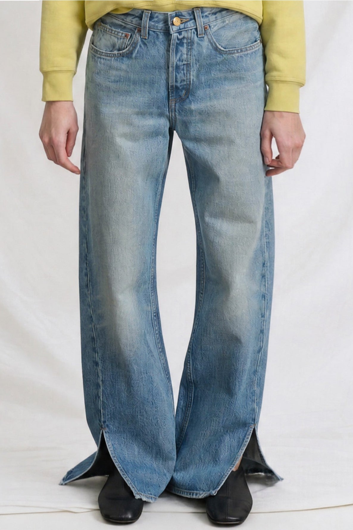 Shell Vintage Wash Charlot Split Hem Jean